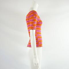 Missoni Pink and Orange Knitted Short Sleeve Top – S
