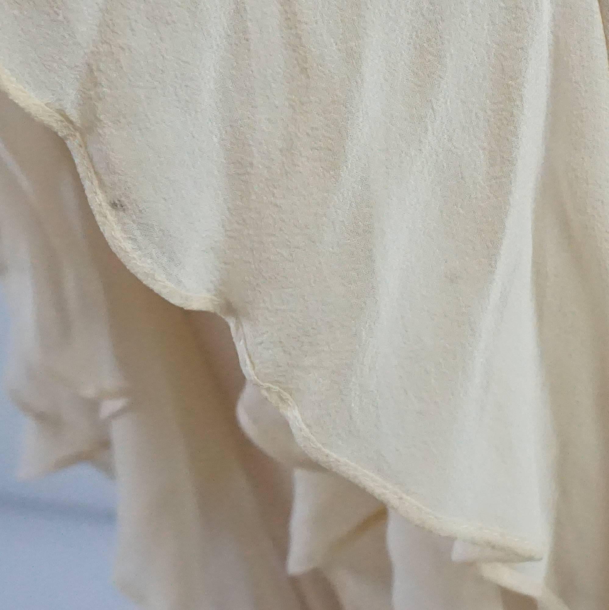 Valentino Blush Silk Beaded Gown with Bottom Ruffles – S 3