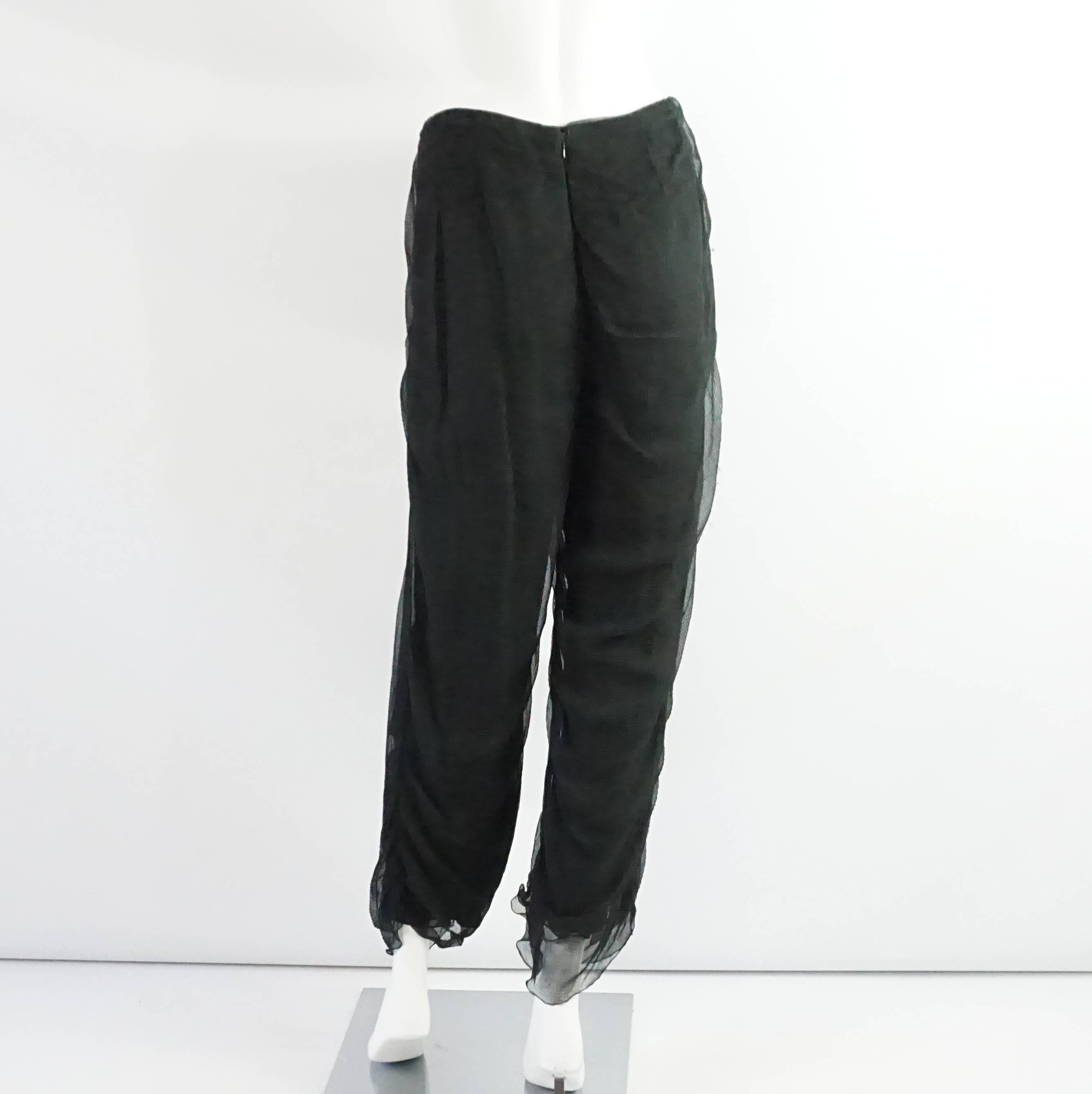 Chado Black Silk Chiffon Pants – 6 In Good Condition In West Palm Beach, FL