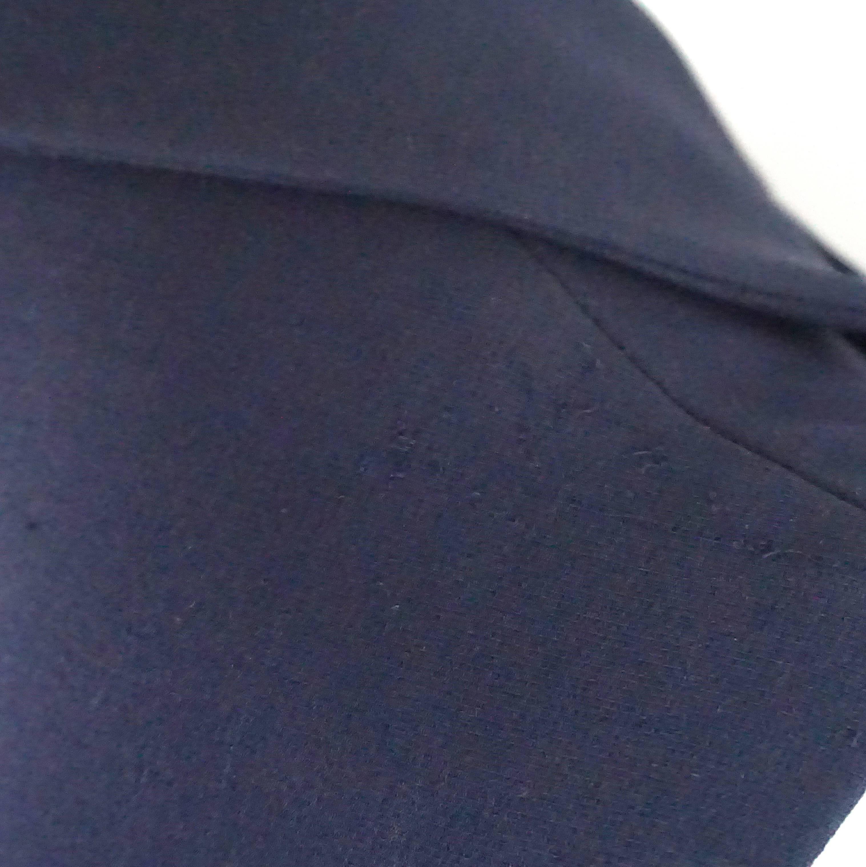 Black Christian Dior Navy Silk Collared Jumpsuit, Size 6