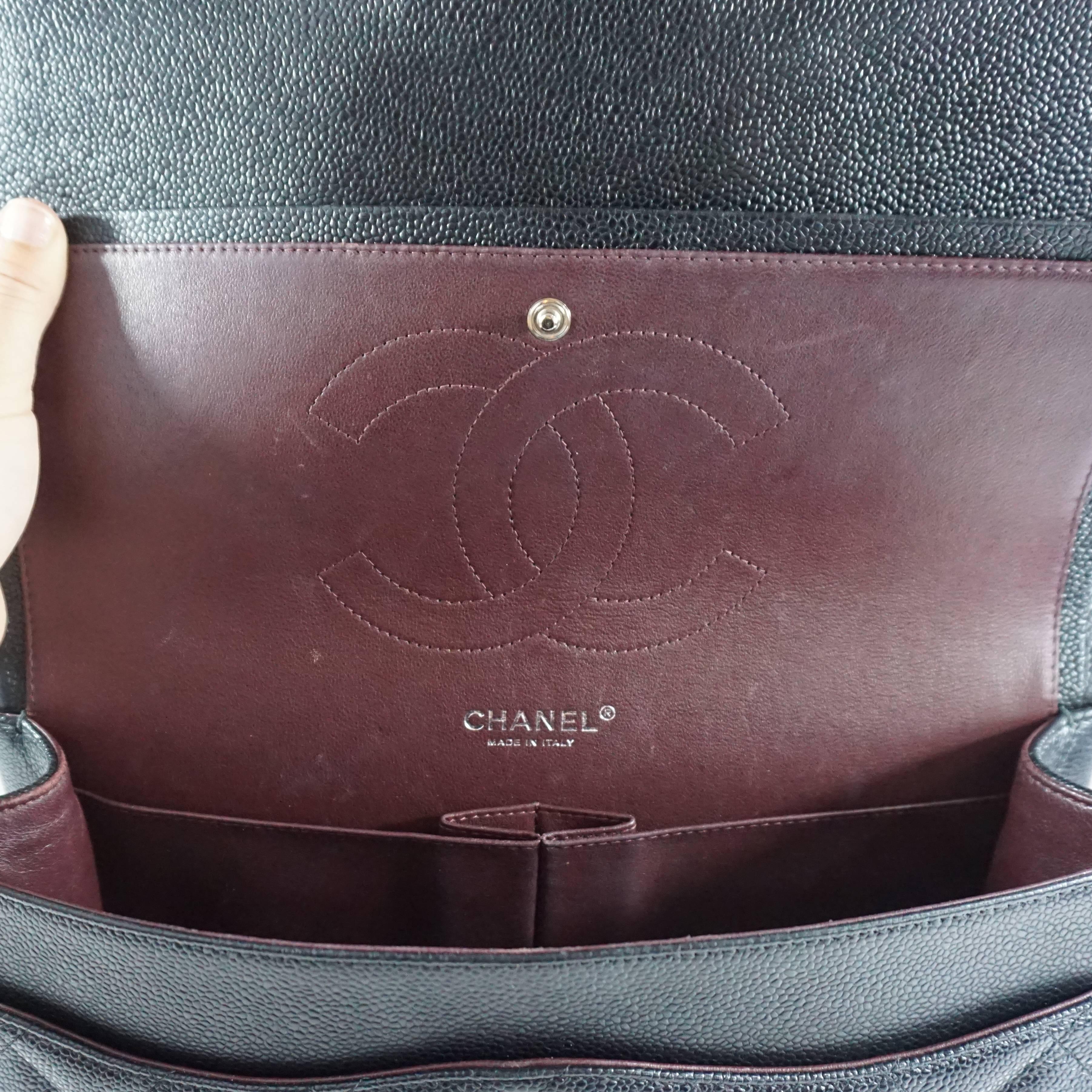 Chanel Black Caviar Jumbo Classic Handbag - SHW - 2013  4