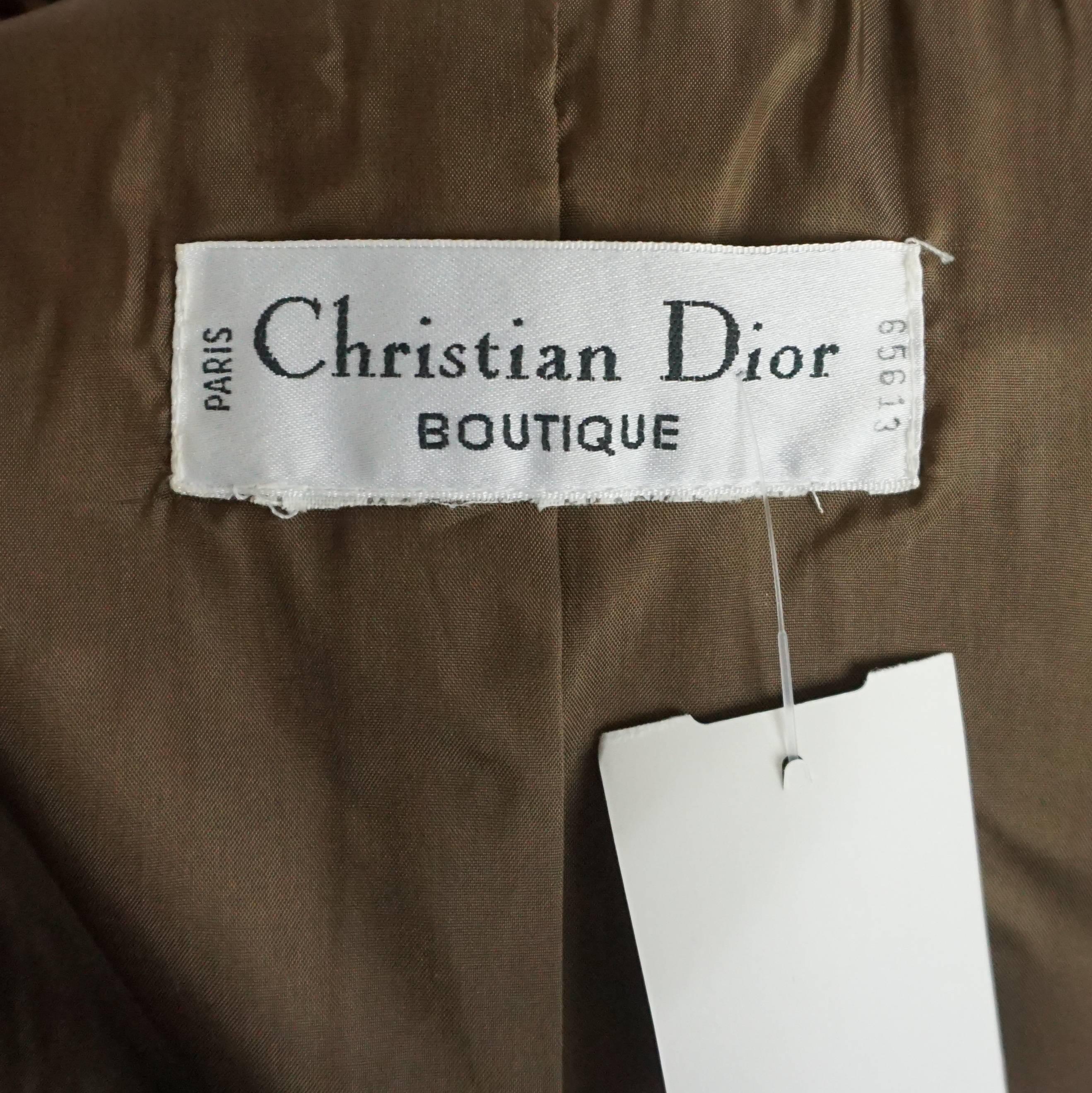 Christian Dior Brown Striped Linen Jacket - 38 - 1990's 2
