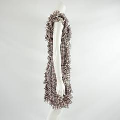 Marc Jacobs Pink Plaid Pleated Ruched Dress with Pearls - 4