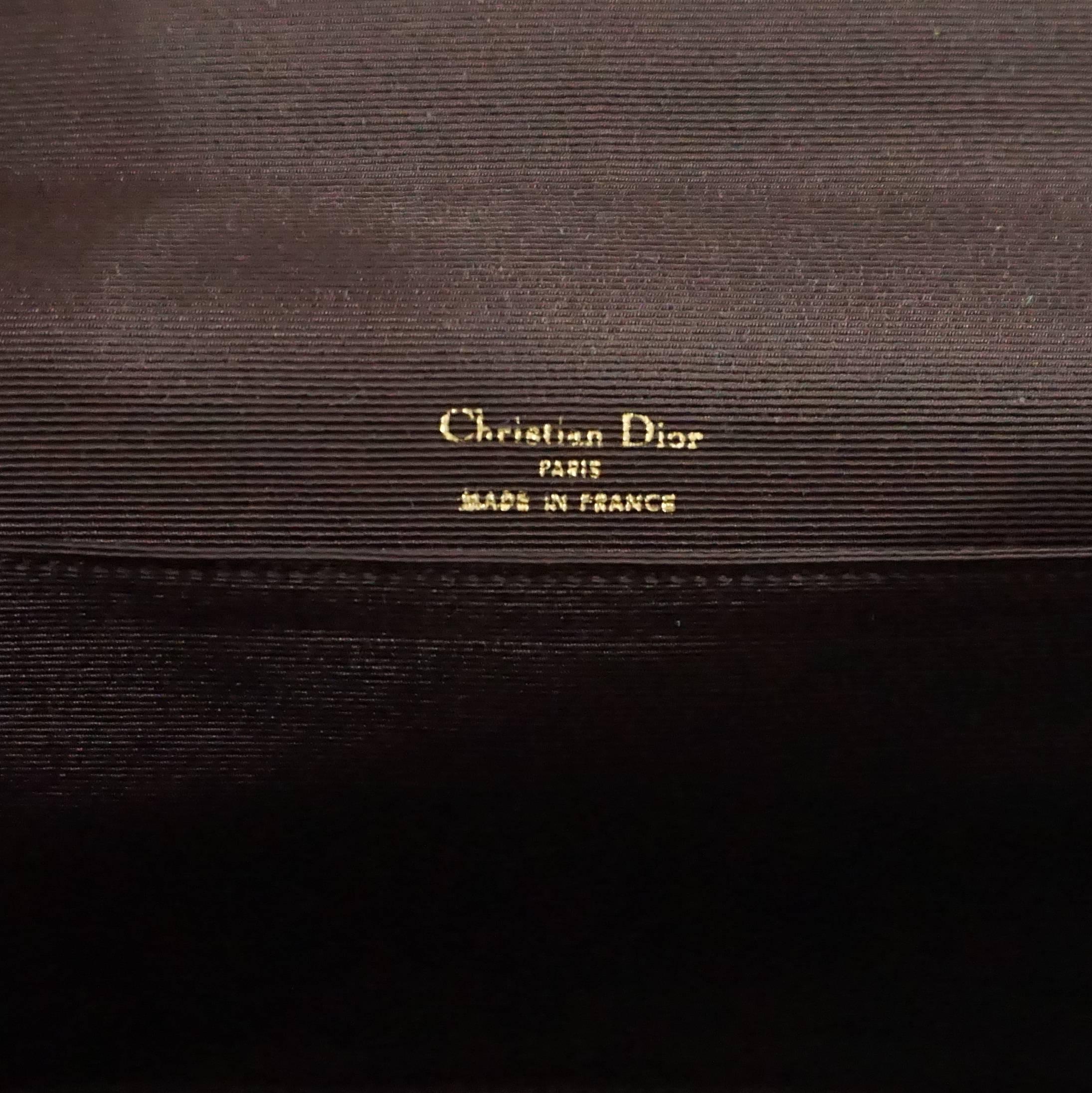 Christian Dior Chocolate Brown Velvet Clutch 2