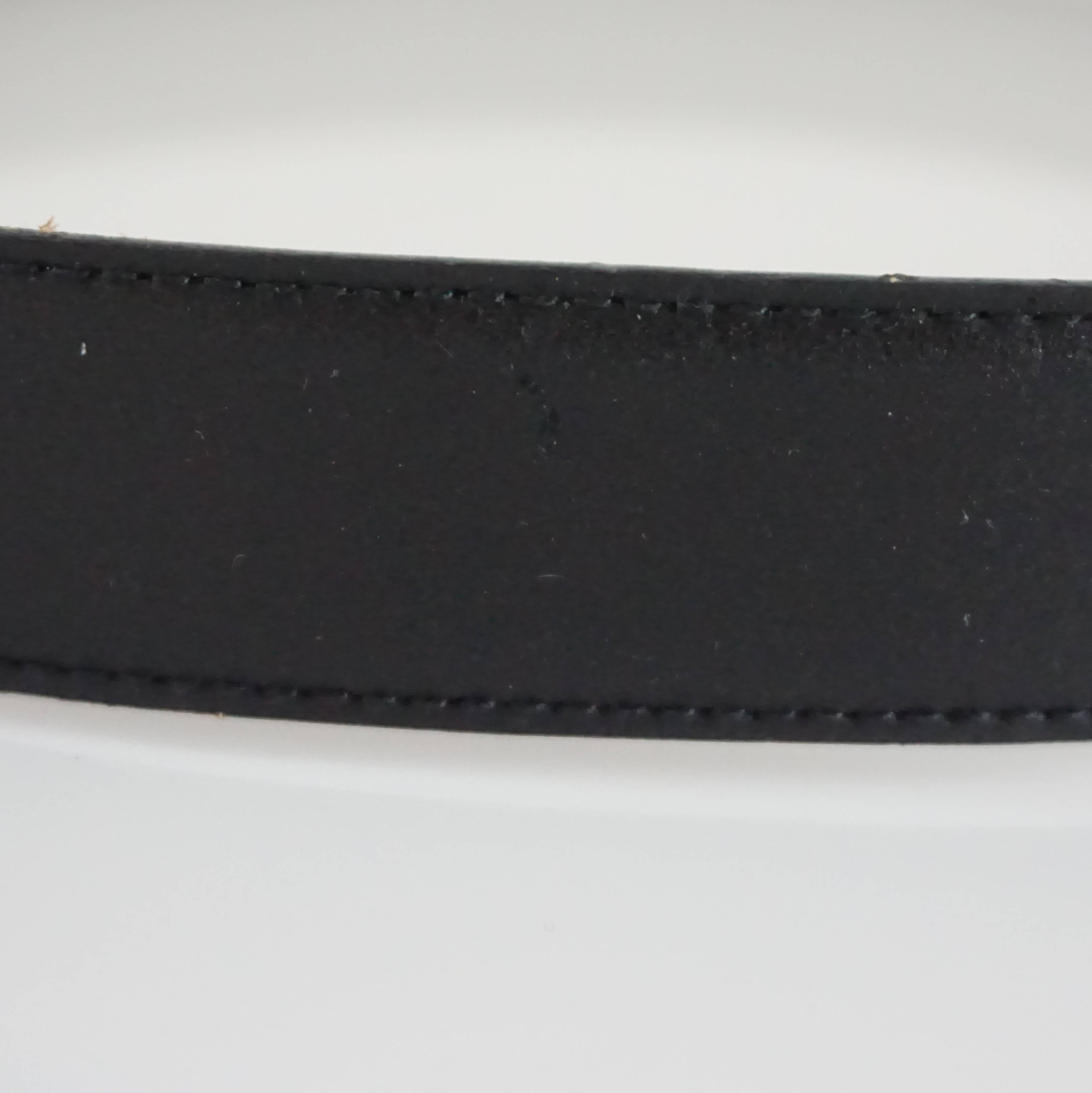 Versace Black Leather Belt with Silver Medusa Head 1
