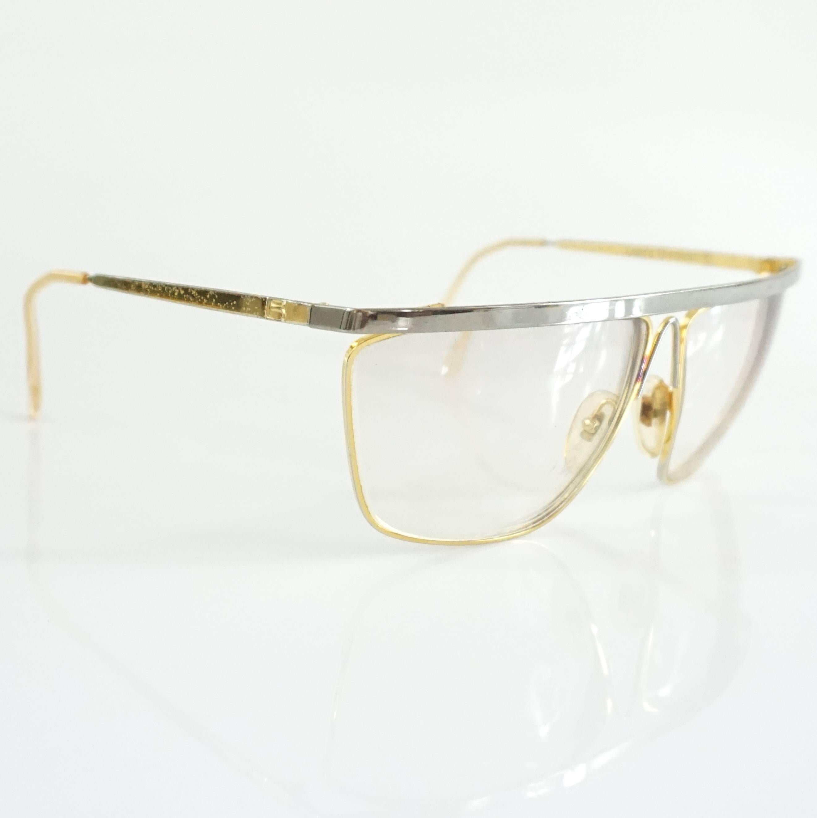 Laura Biagiotti Gold and Silver Large Glasses For Sale at 1stDibs ...