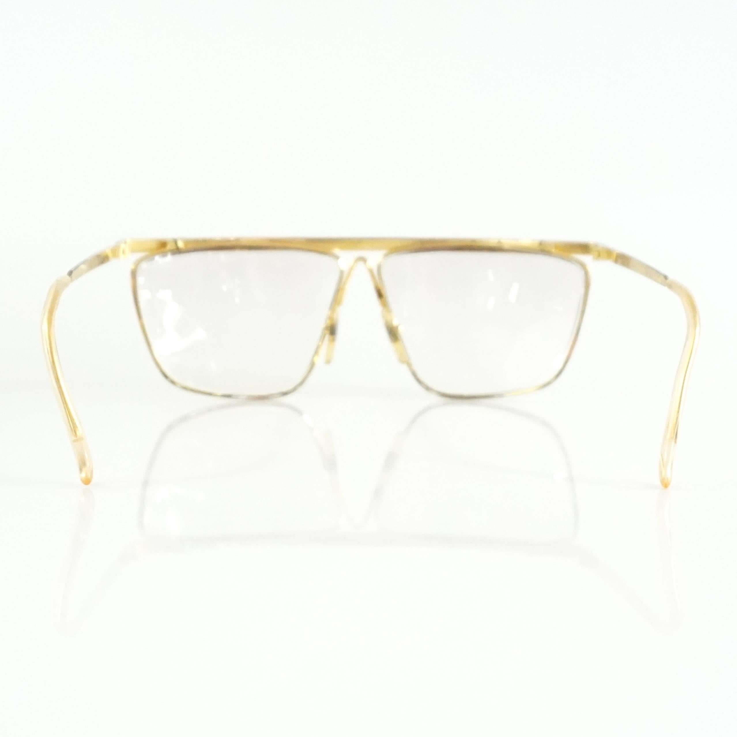 White Laura Biagiotti Gold and Silver Large Glasses