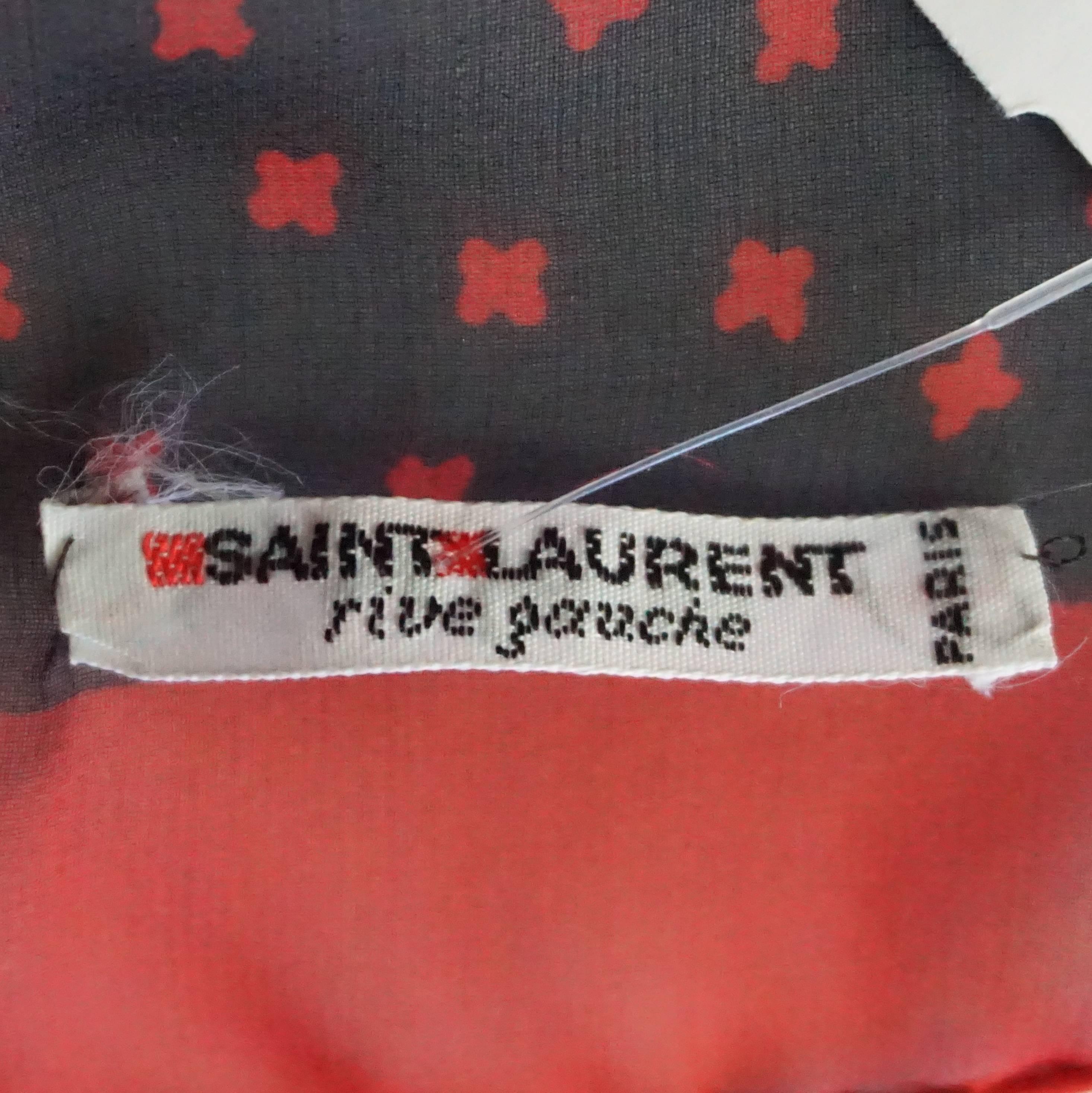Yves Saint Laurent Black and Multi Printed Scarf - 1960's  In Good Condition In West Palm Beach, FL