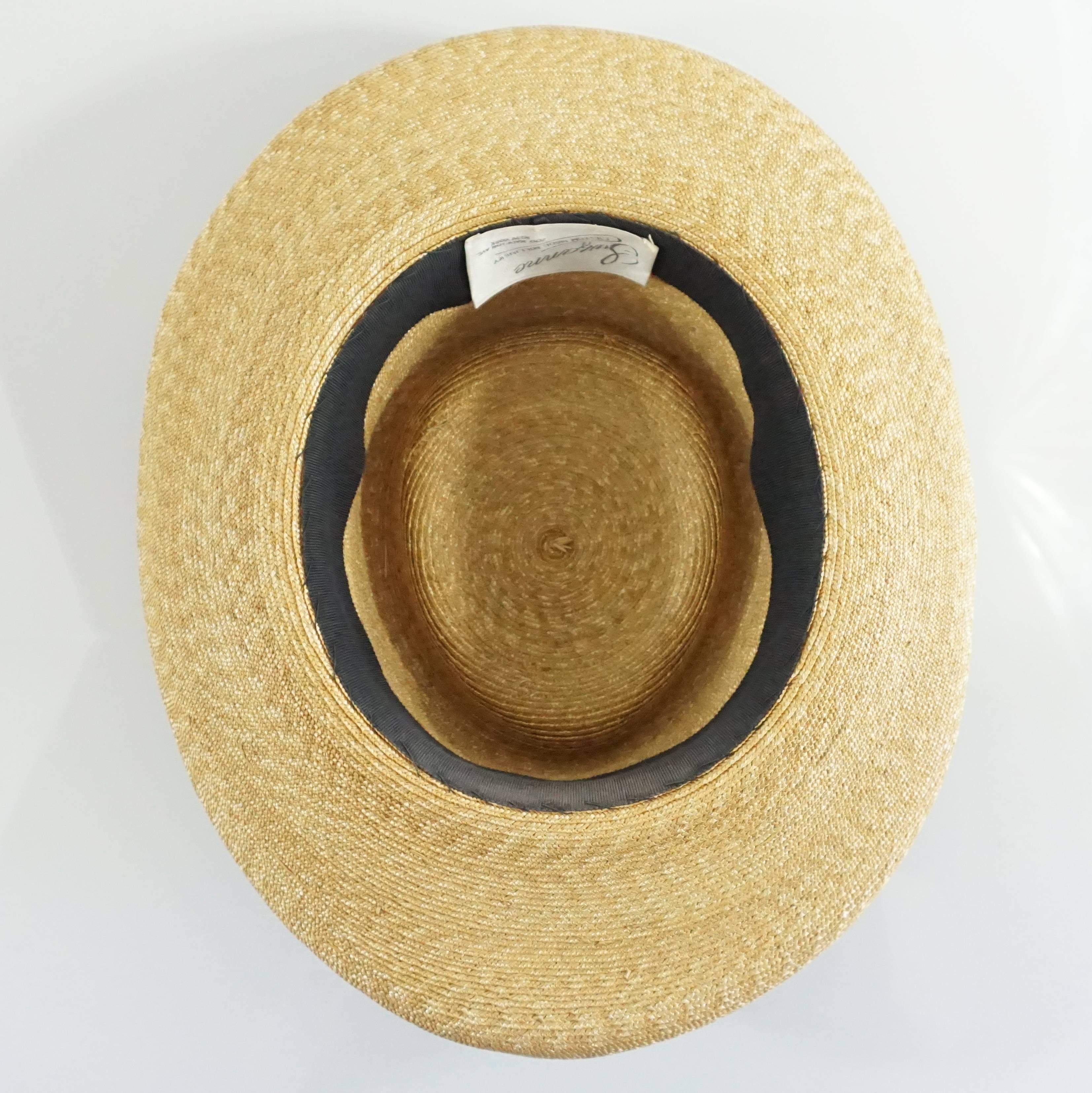 Women's Suzanne Couture Millinery Beige with Black Straw Hat