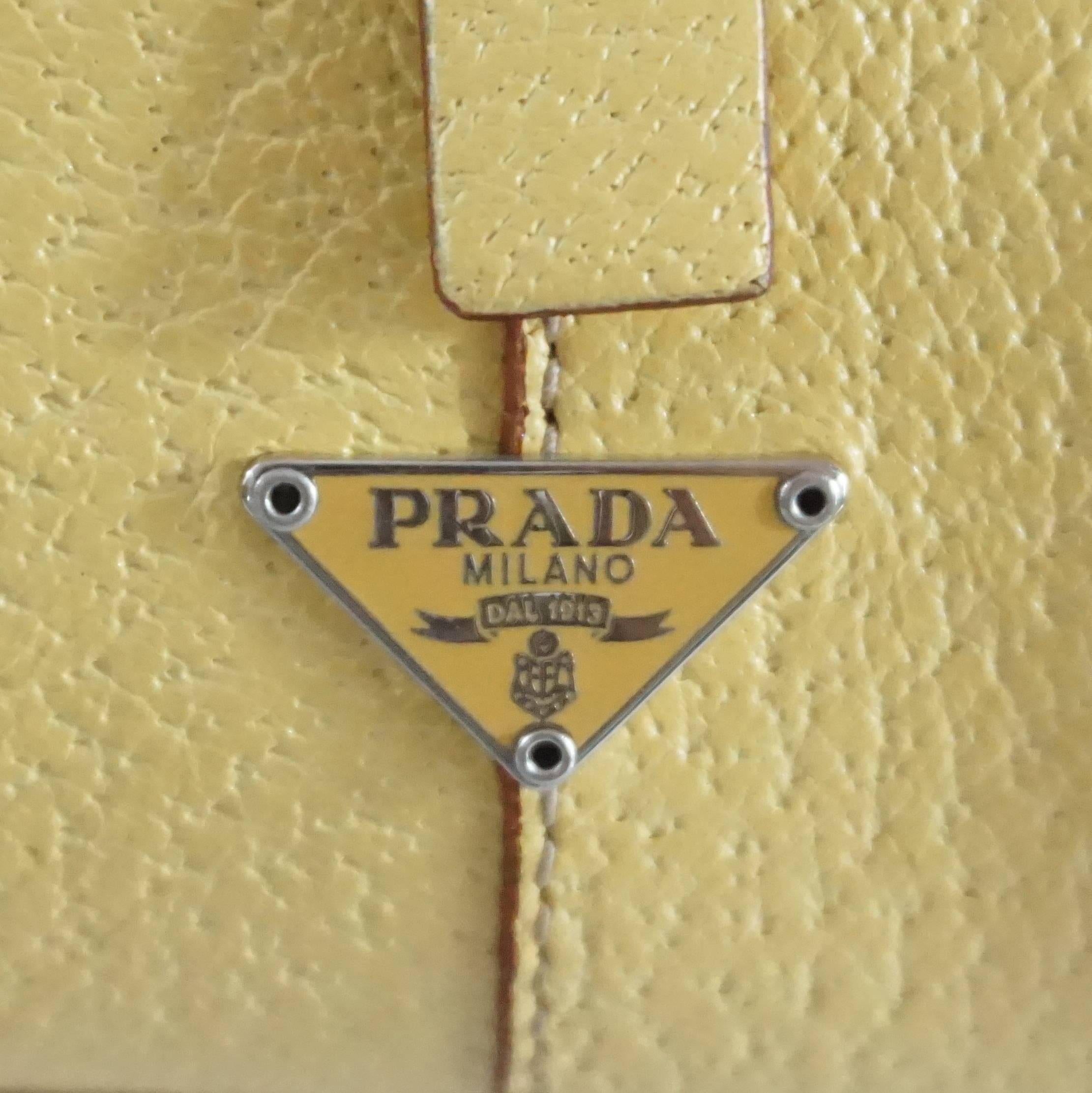 Prada Yellow Leather Mini Bag  In Fair Condition In West Palm Beach, FL