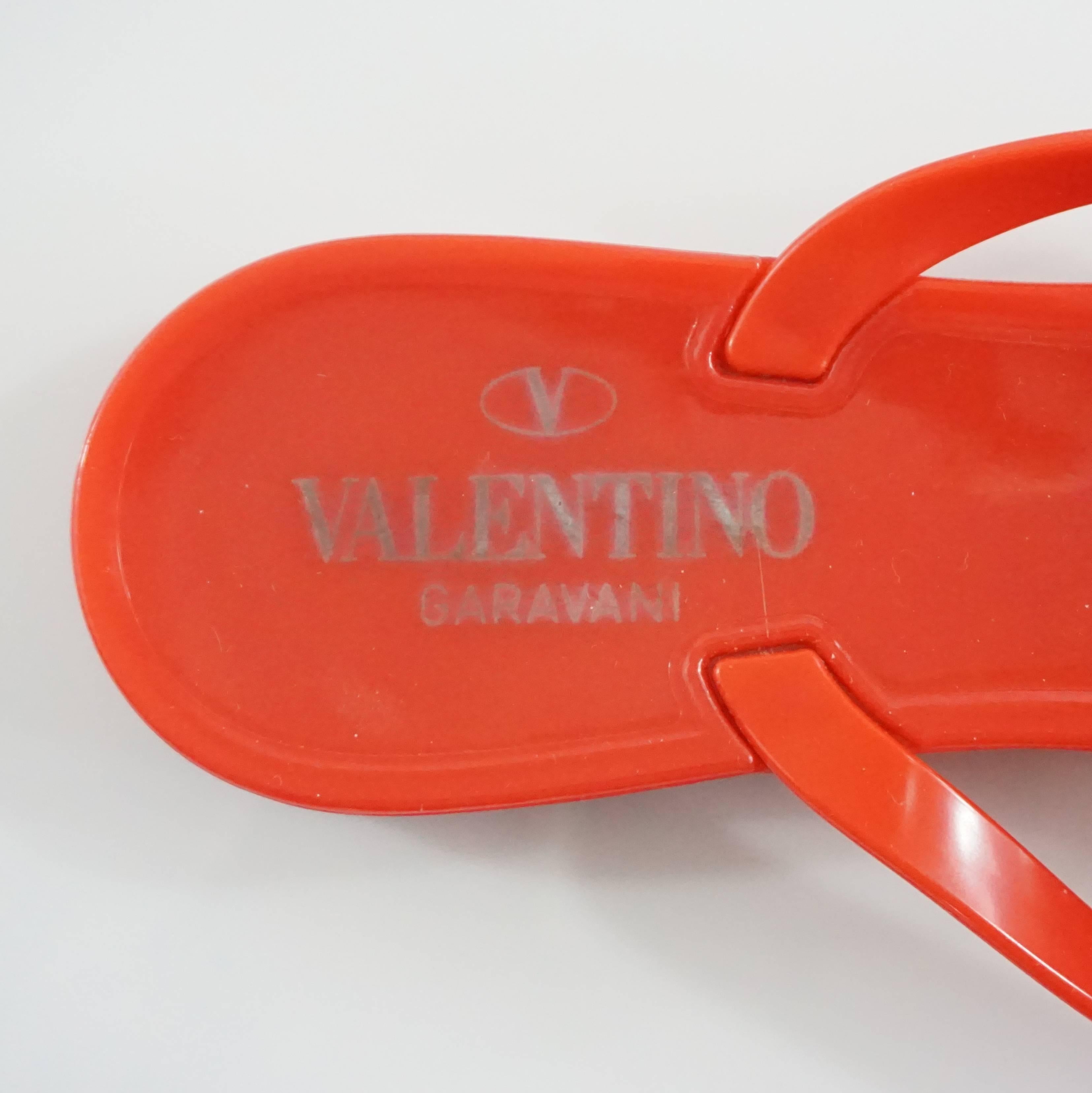 Women's Valentino Red Jelly Bow Sandals, Size 37