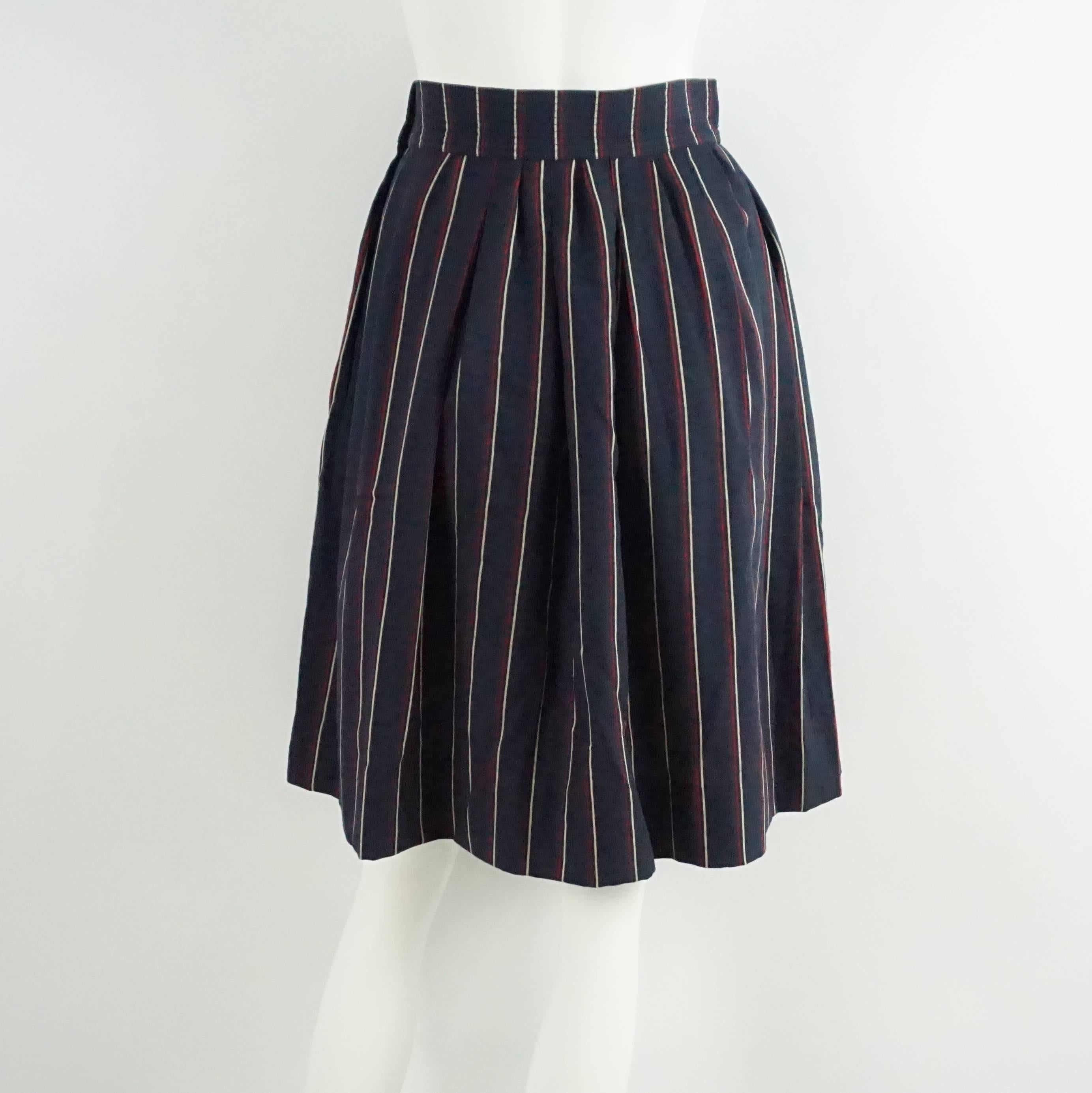 striped skirt saint laurent metallic