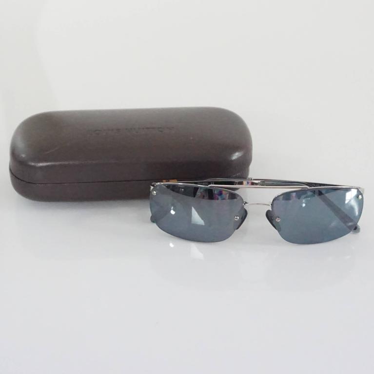 Louis Vuitton Silver Frameless Rectangular Sunglasses at 1stDibs