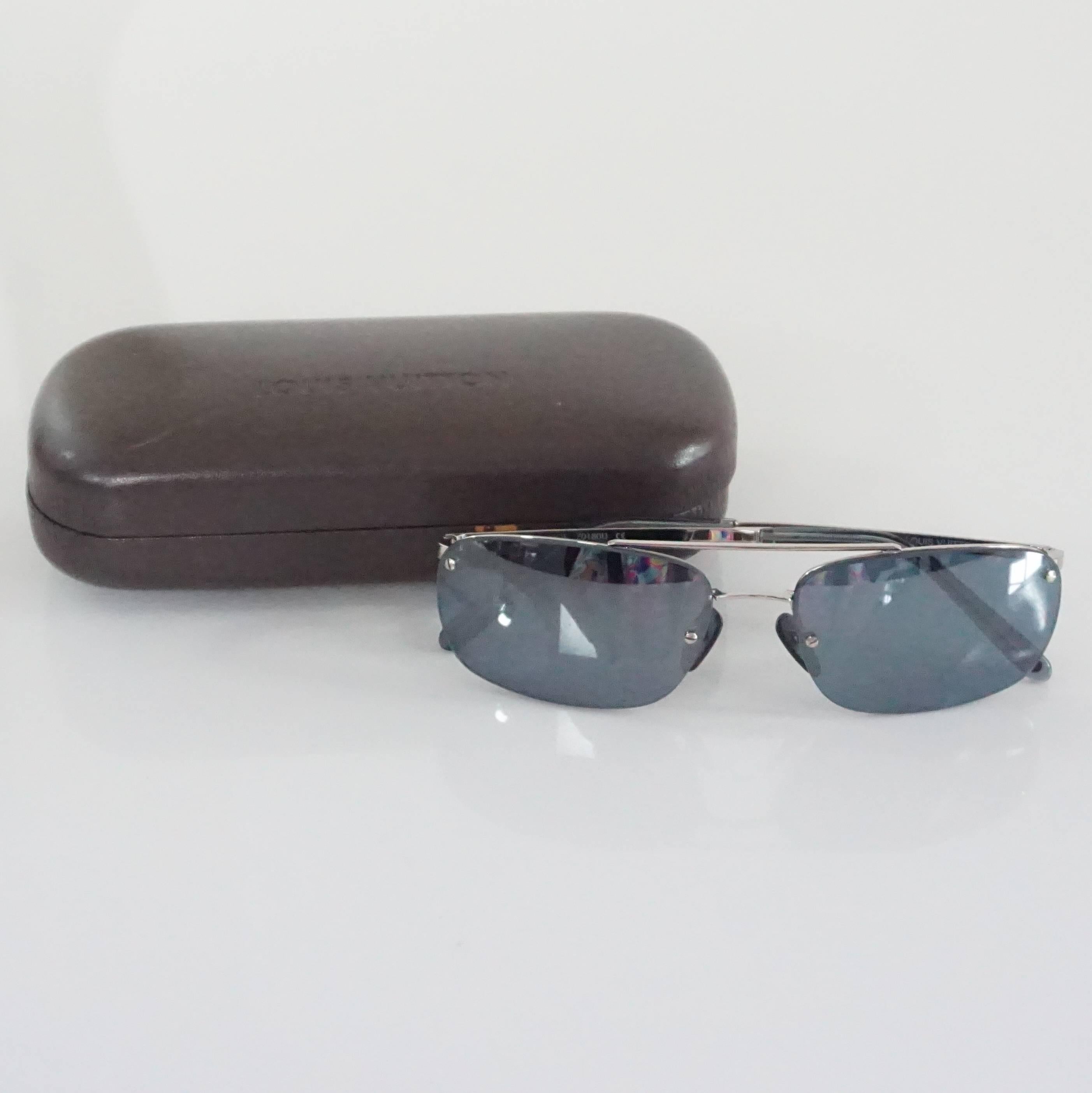 Louis Vuitton Silver Frameless Rectangular Sunglasses 1
