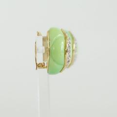 Réplica Pendientes de clip verdes con diseño de strass