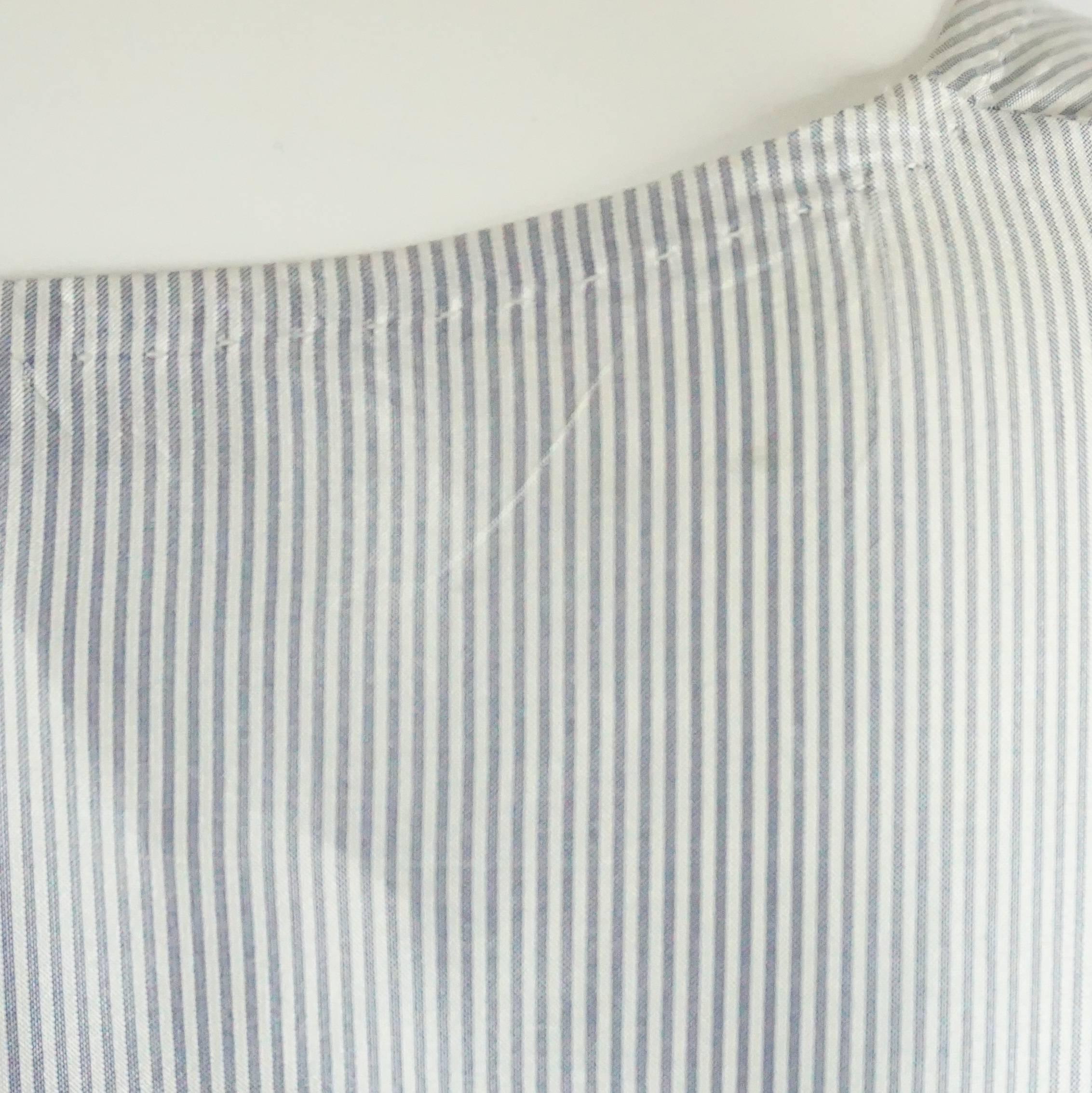 Bottega Veneta Blue & White Striped Tunic Top - 38 1