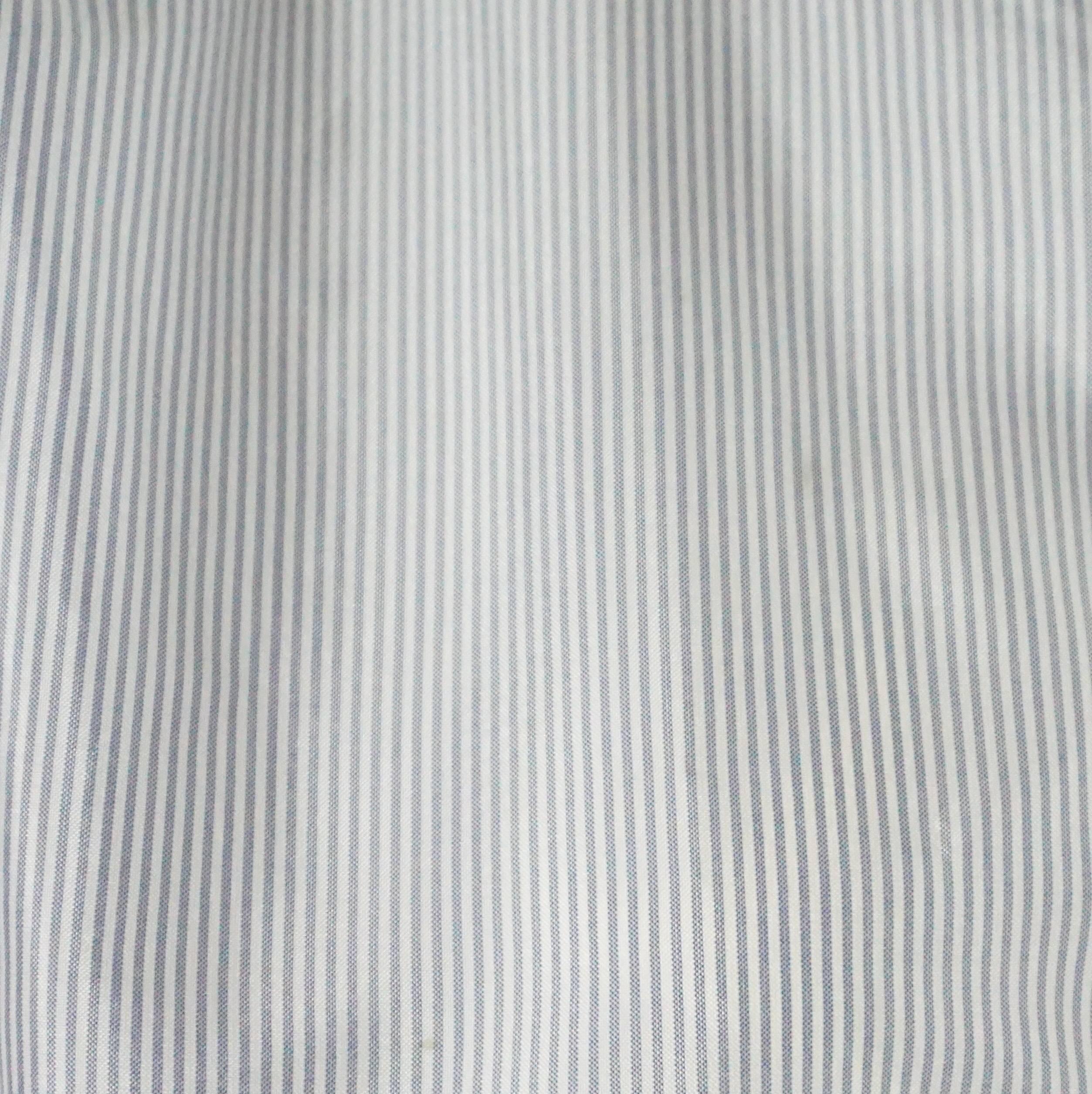 Bottega Veneta Blue & White Striped Tunic Top - 38 3