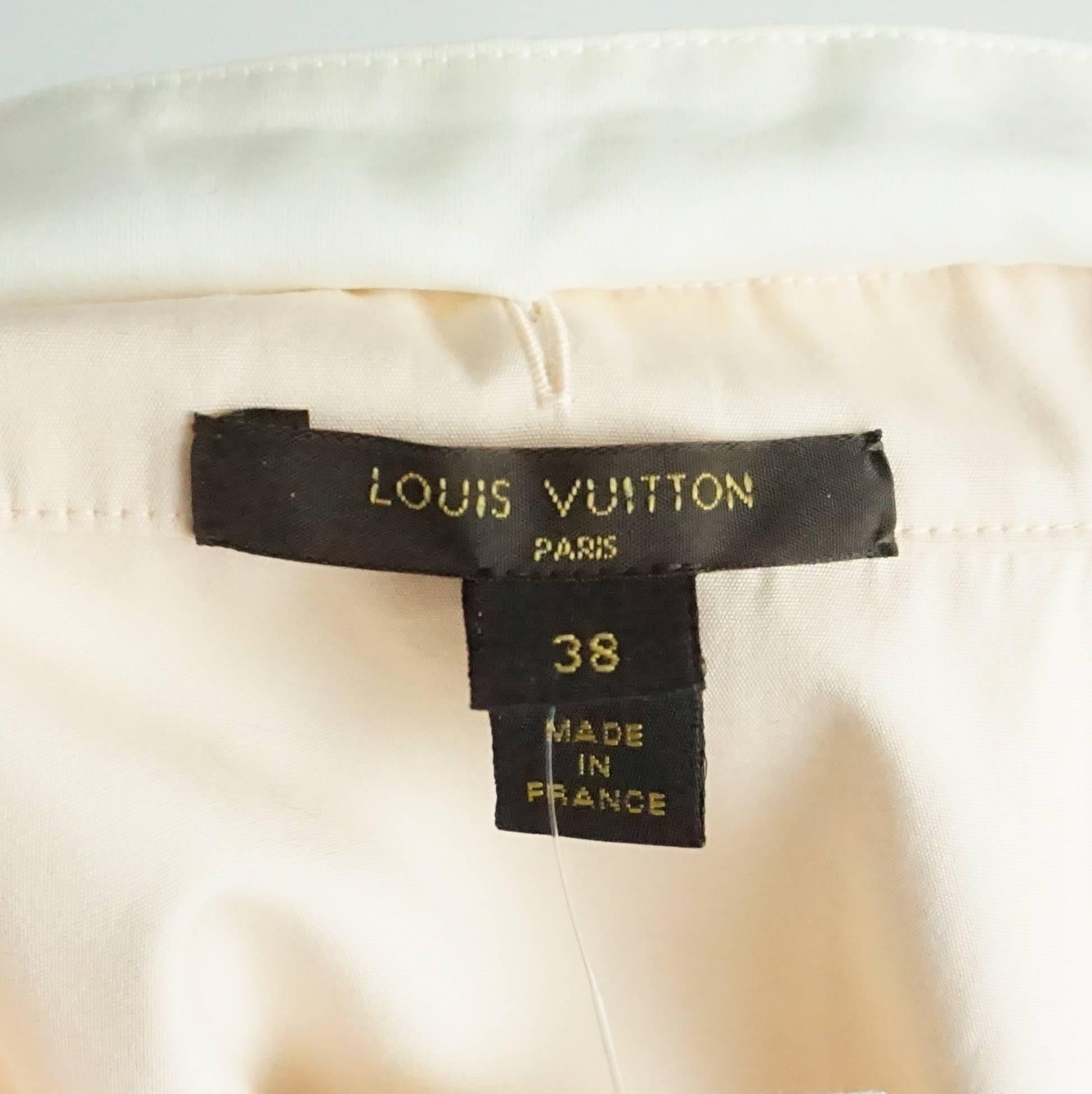 Haut Louis Vuitton en coton pêche avec col en dentelle amovible - 38 en vente 1
