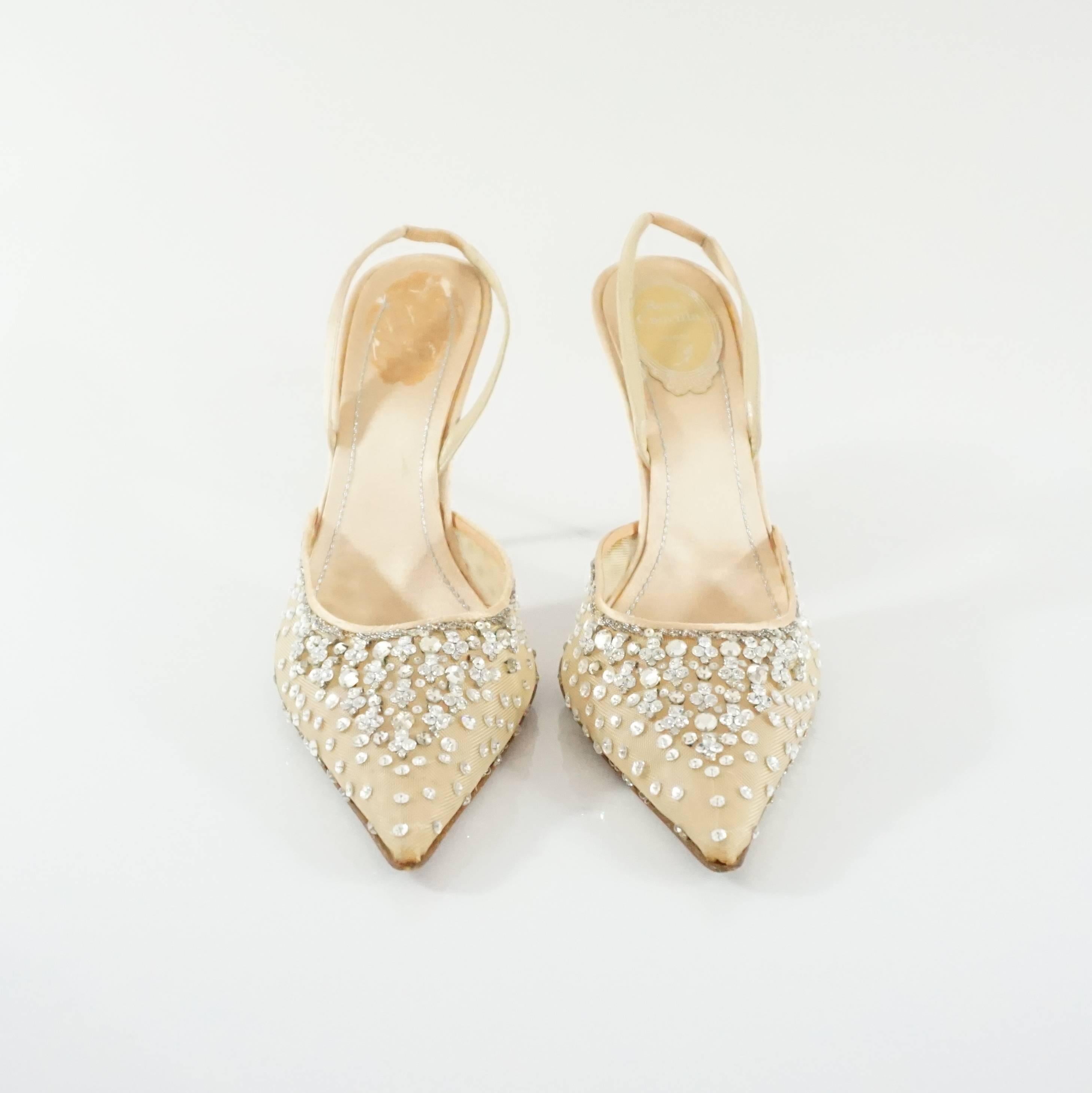 nude mesh pumps