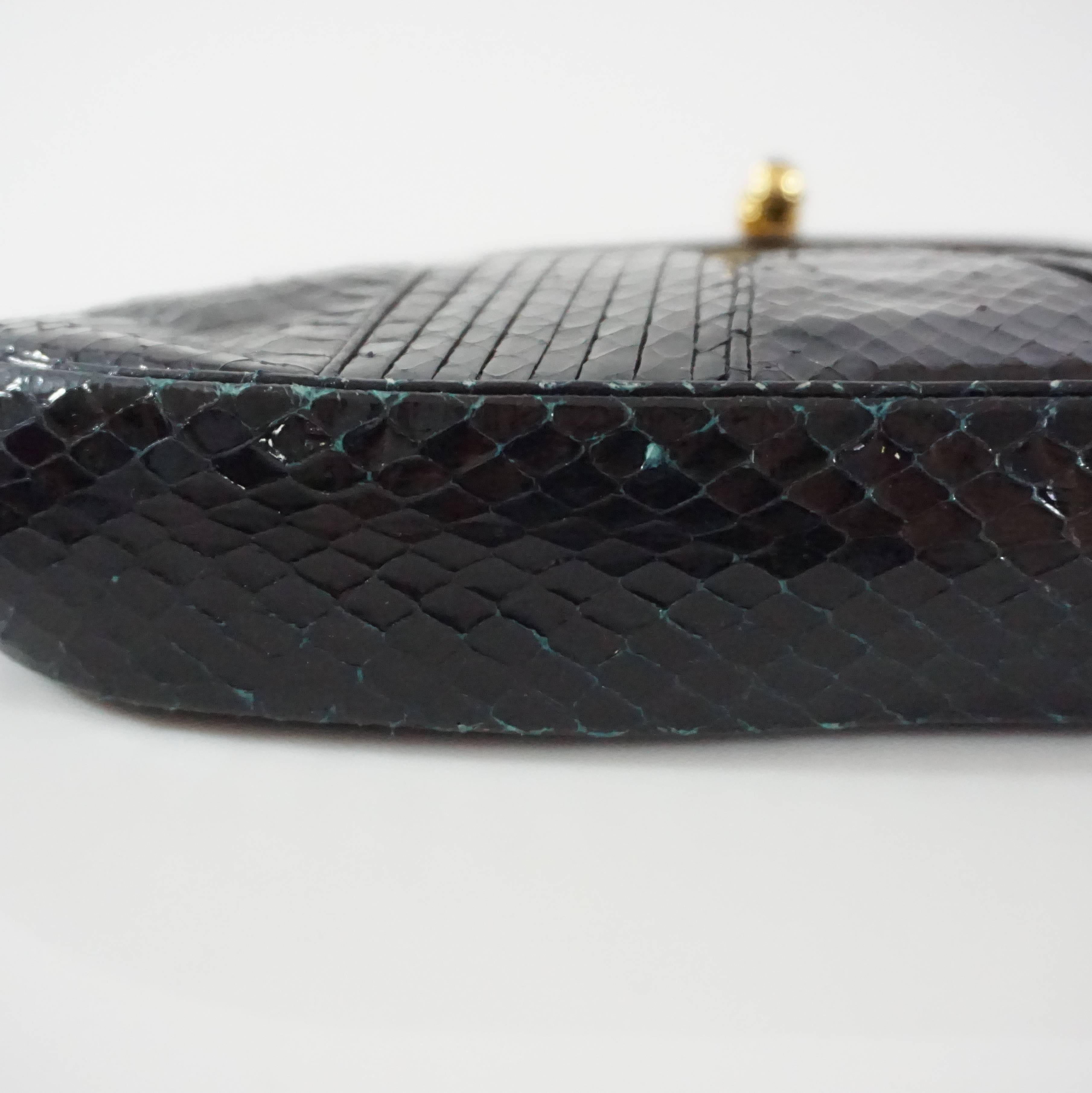 Judith Leiber Black Snake Frame Evening Bag  4