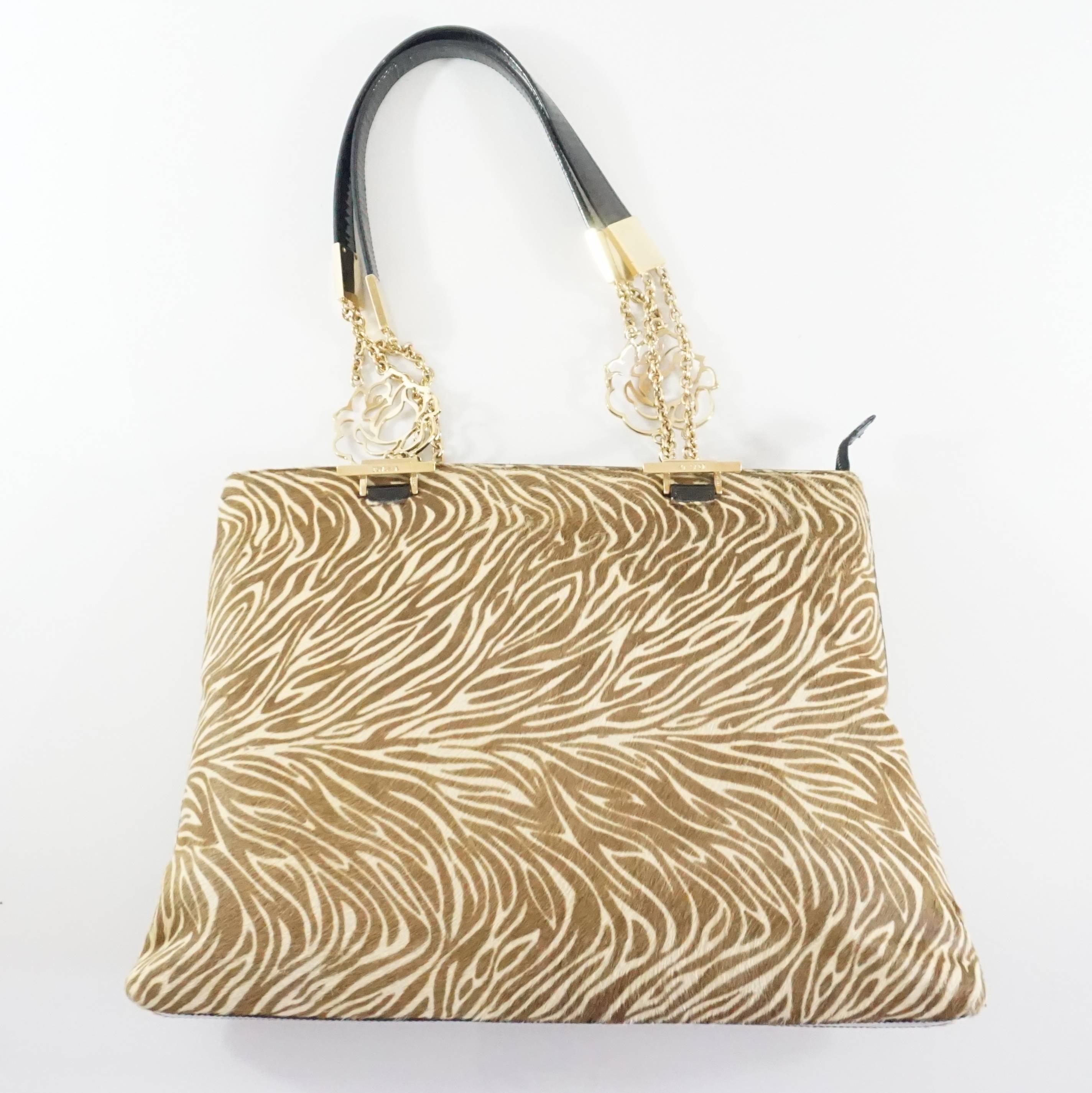 Versace Animal Print Pony Hair Shoulder Bag - GHW at 1stDibs | animal ...
