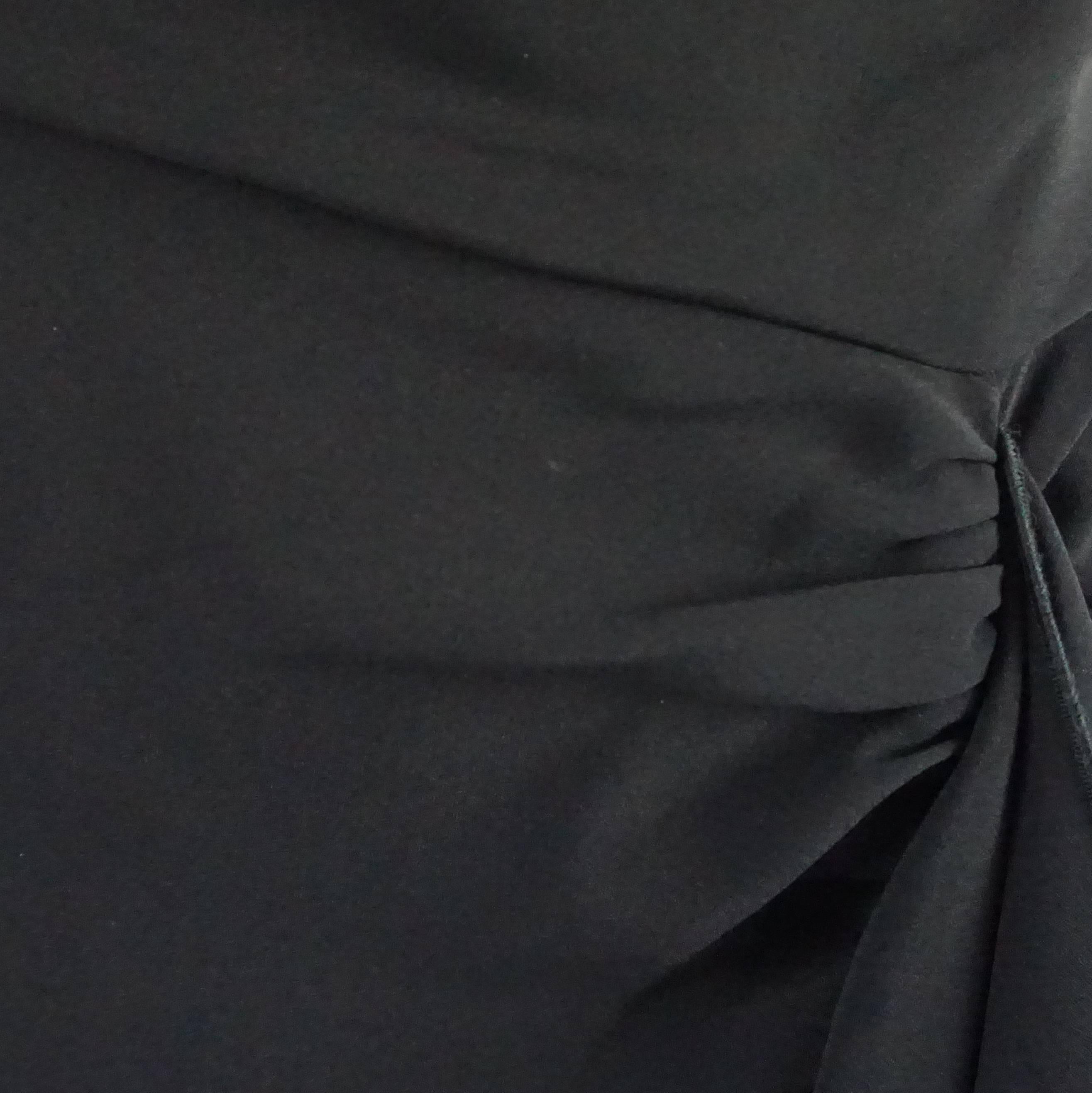 Naeem Khan Black Silk Long Ruffle Skirt with Cutouts - 12 1