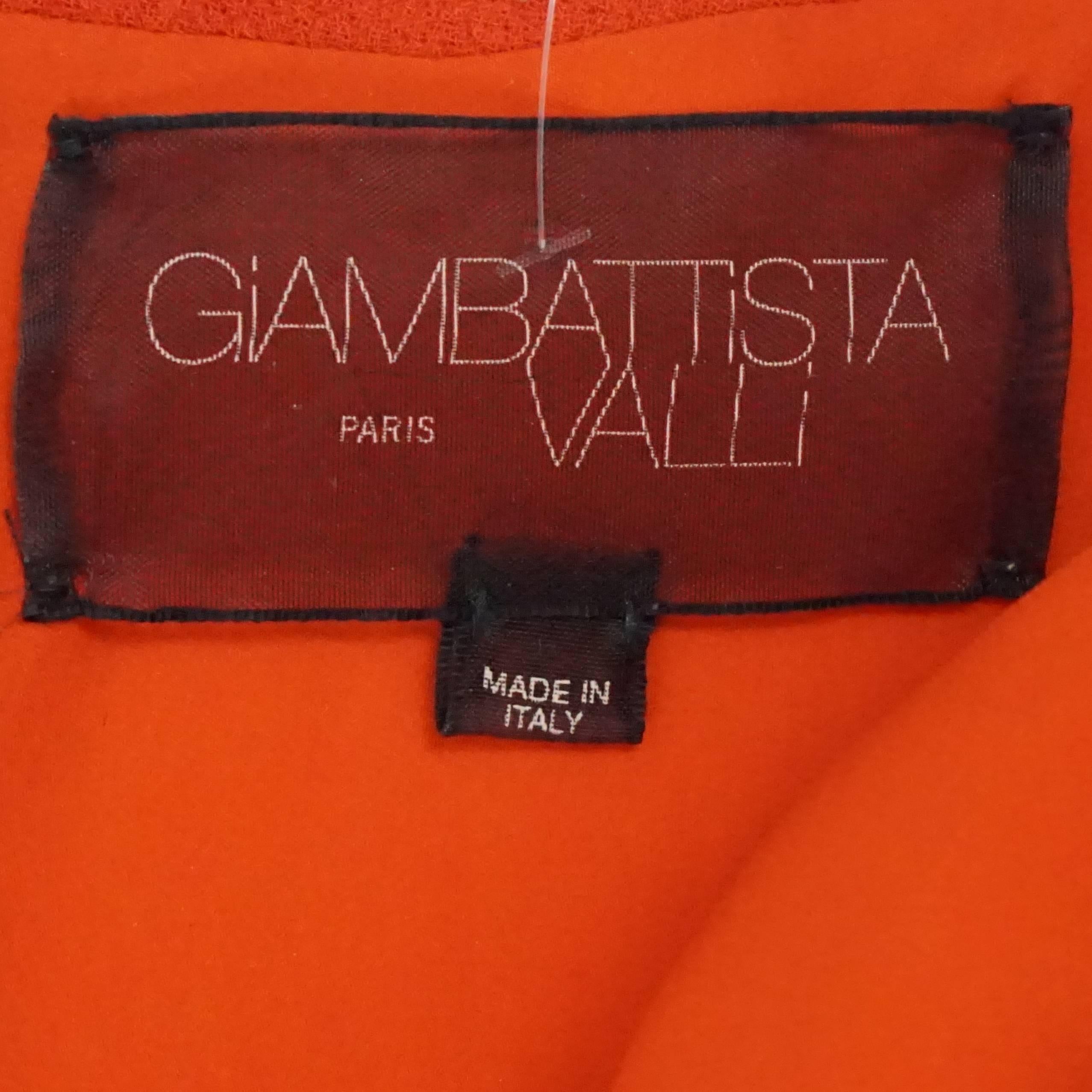 Giambattista Valli Burnt Orange Wool Dress - 44 In Good Condition In West Palm Beach, FL
