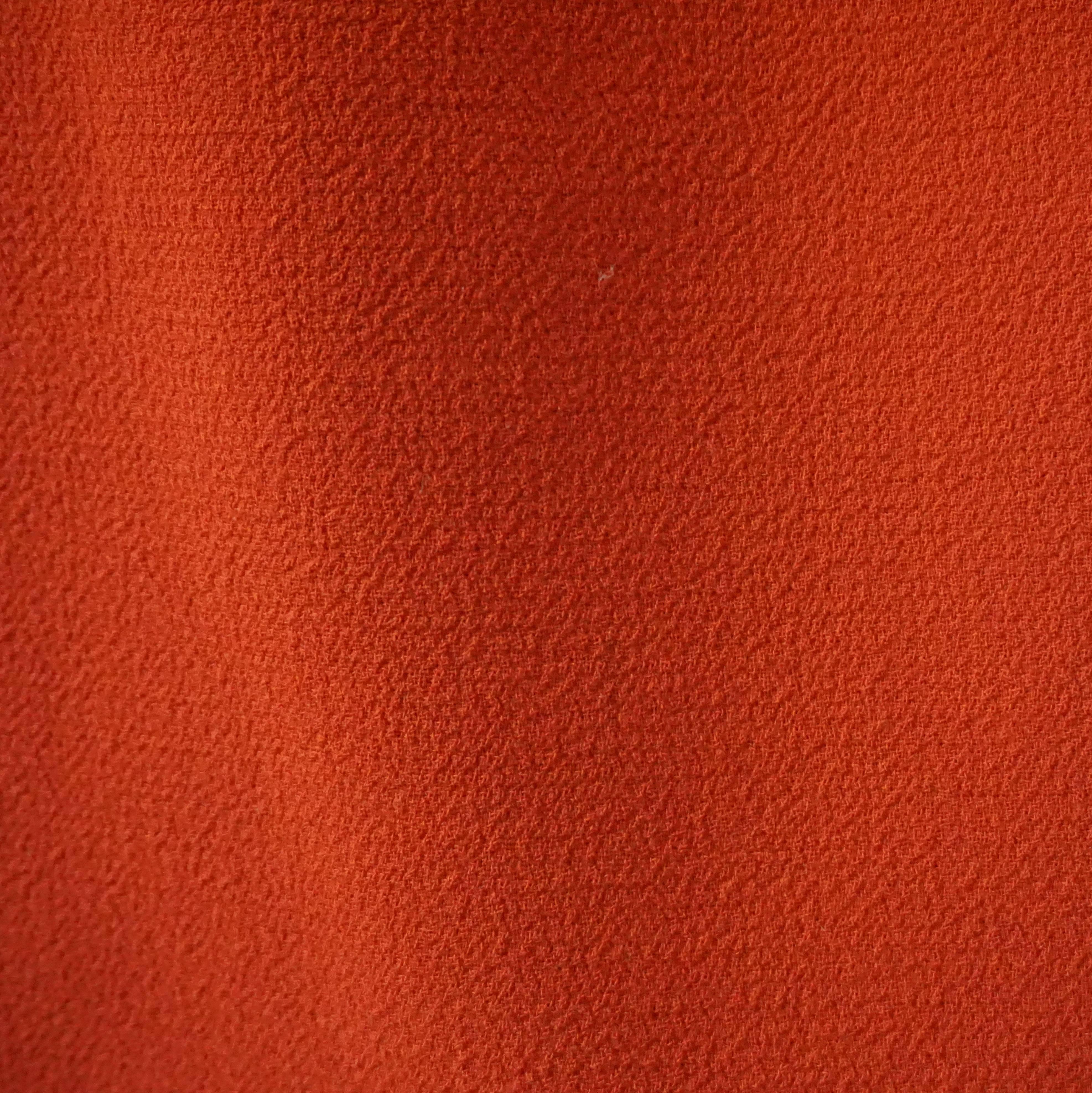 Giambattista Valli Burnt Orange Wool Dress - 44 2