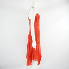 Badgley Mischka Red Silk Art Deco Style Dress - 6