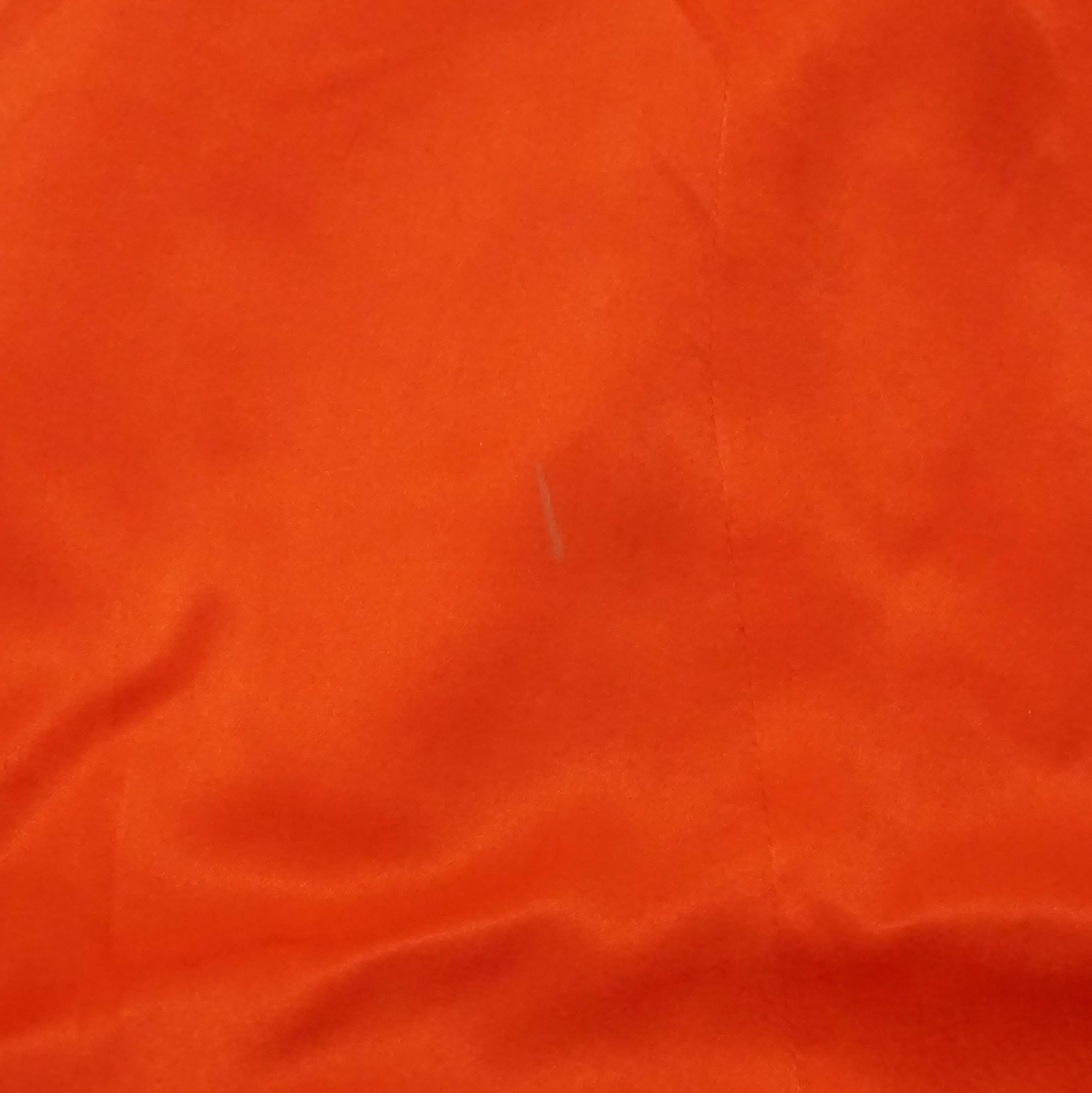 Red Lanvin Orange Silk Halter Top with Fringe - 38