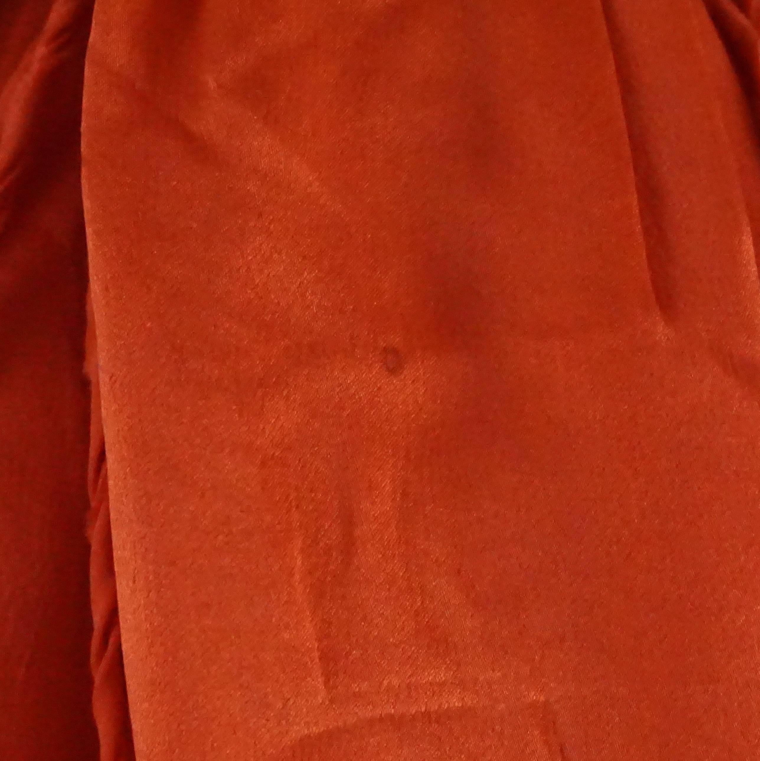 Lanvin Orange Silk Halter Top with Fringe - 38 2