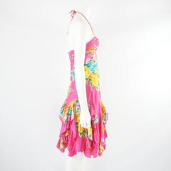 Ralph Lauren Pink Tropical Print Ruffle Dress - 4