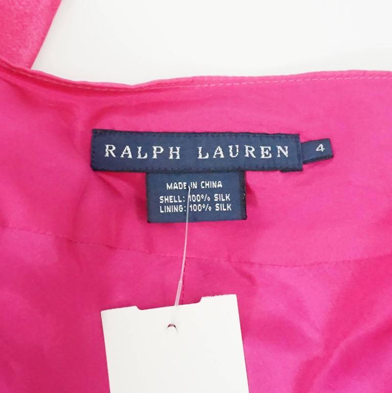 Ralph Lauren Pink Tropical Print Ruffle Dress - 4 For Sale at 1stDibs ...