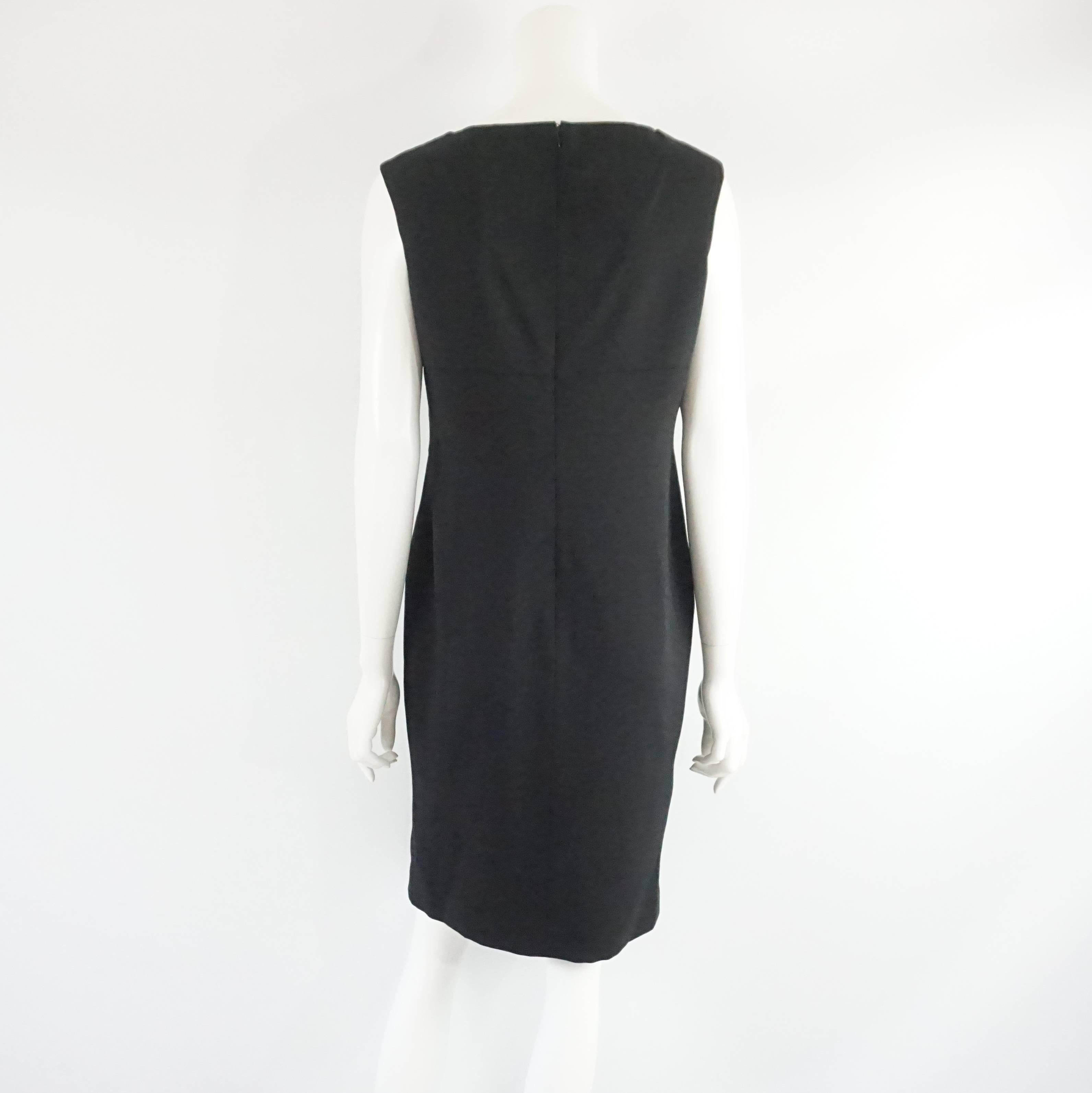  Valentino Black Wool Sleeveless Dress with Draped Neck – 8 In Excellent Condition In West Palm Beach, FL