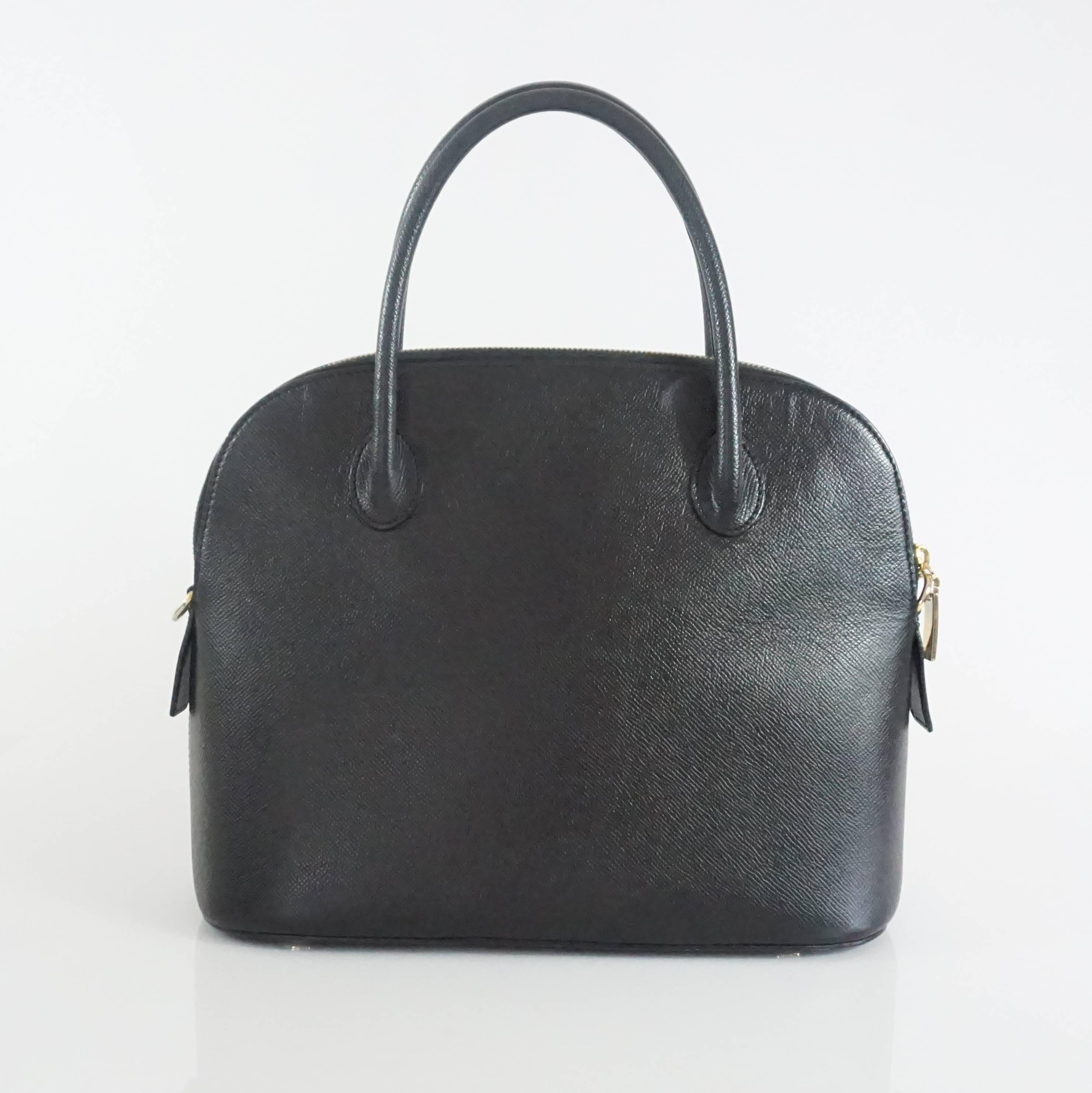 Celine Black Saffiano Leather 2 Way Top Handle Bag In Excellent Condition In West Palm Beach, FL
