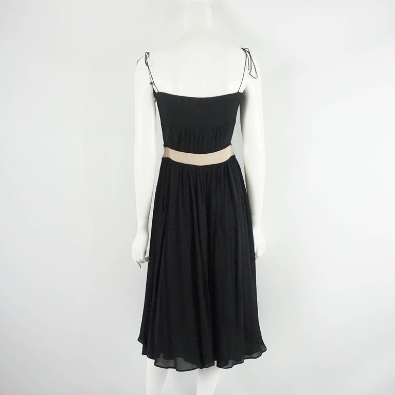 Alessandro Dell'Acqua Black Silk Dress with Stones - 40  In Fair Condition For Sale In Palm Beach, FL
