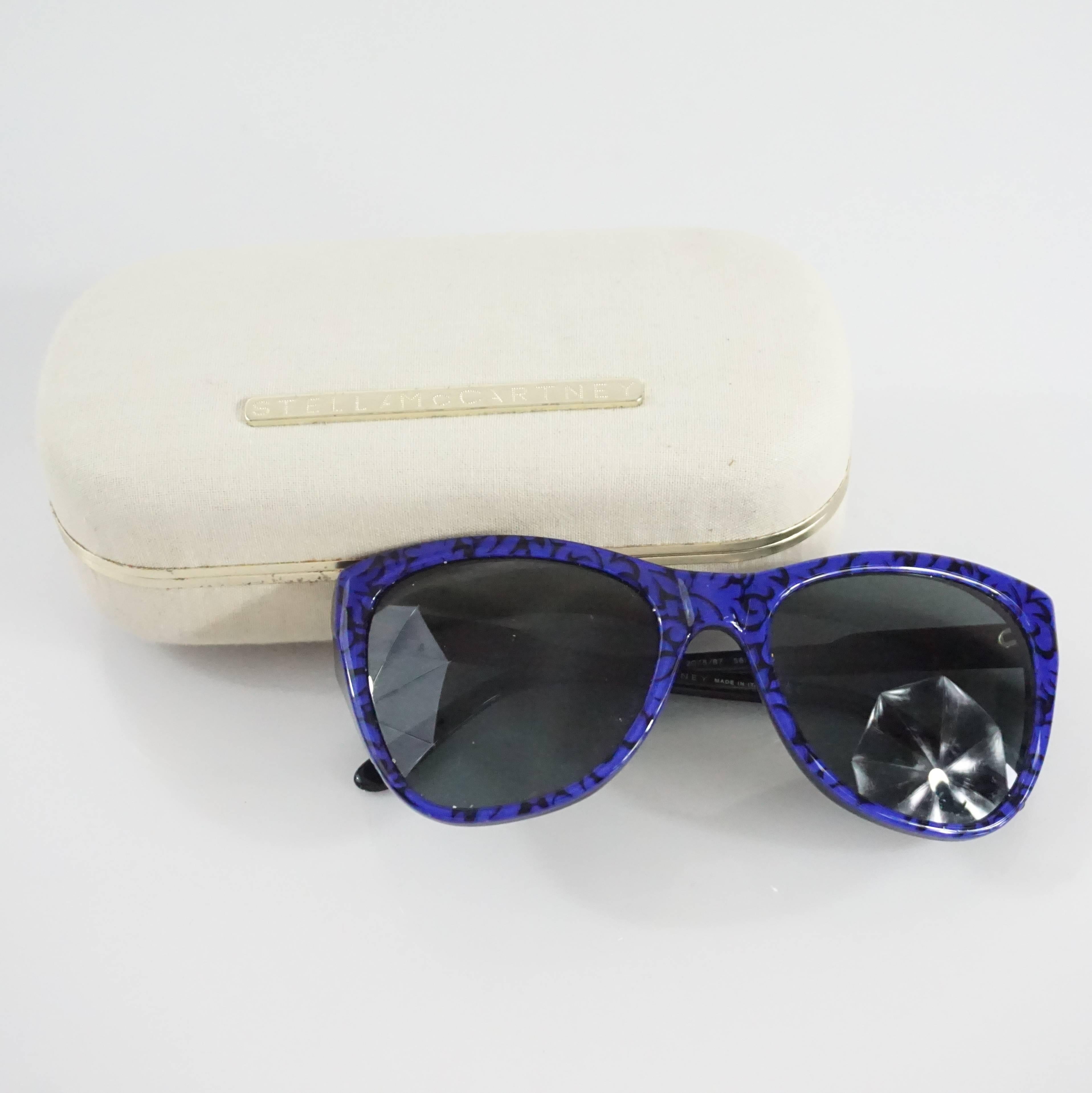 Gray Stella McCartney Blue and Black Sunglasses  For Sale