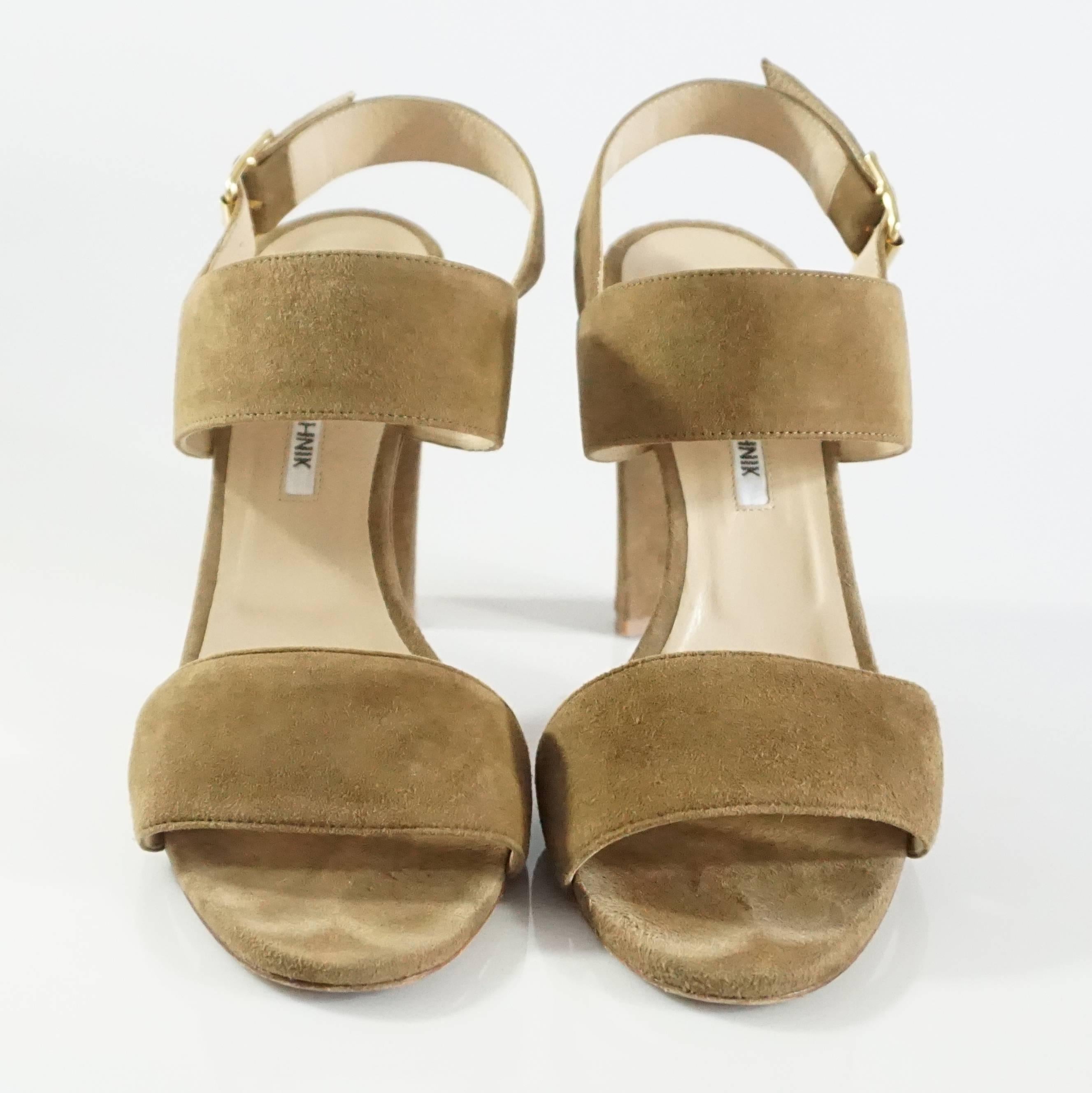 taupe suede sandals