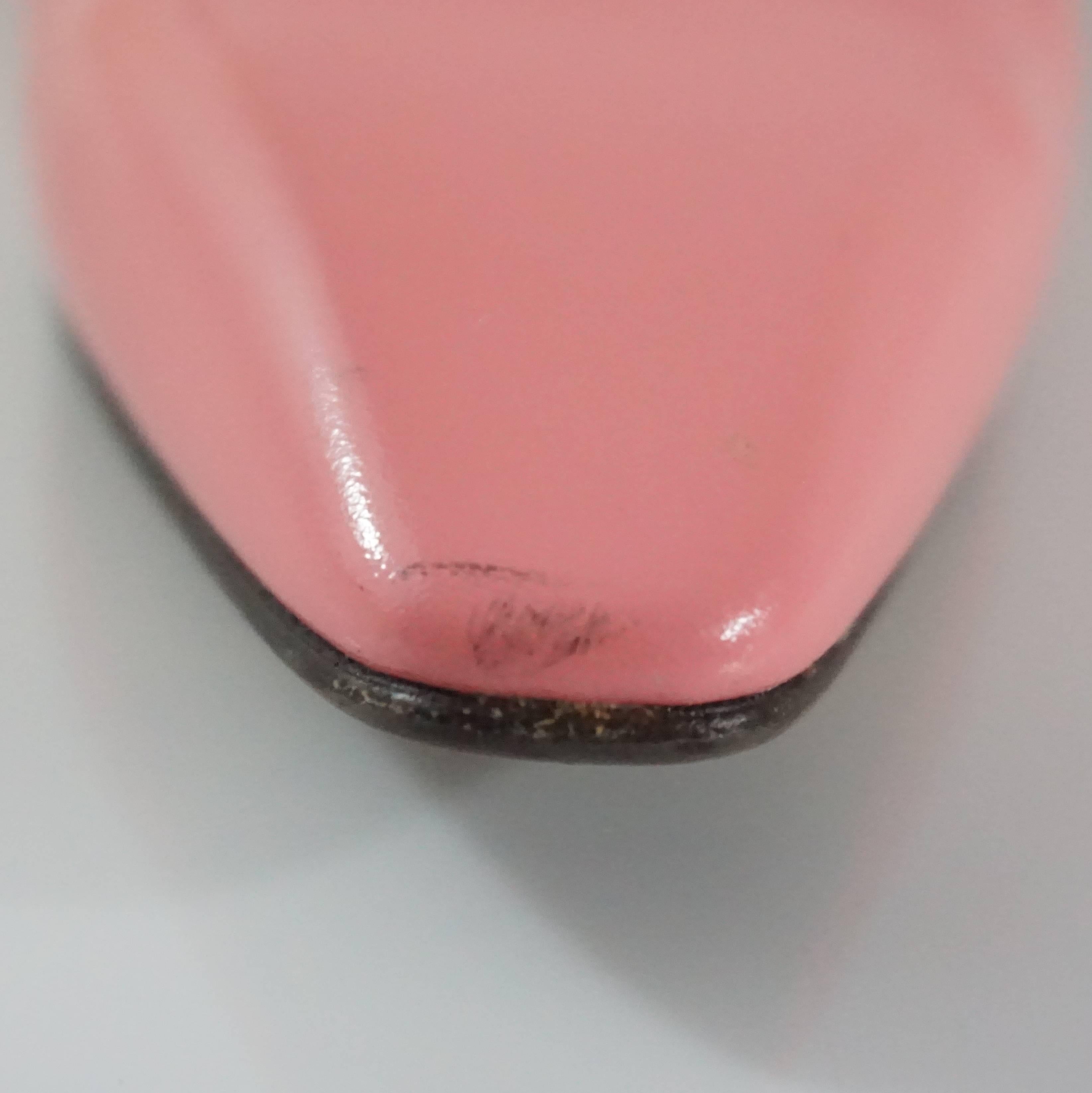 Roger Vivier Pink Leather Flats with Silver Heel - 37 For Sale 1