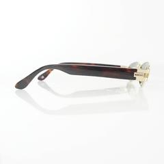 Versus Versace Brown & Gold Tortoise Print Sunglasses