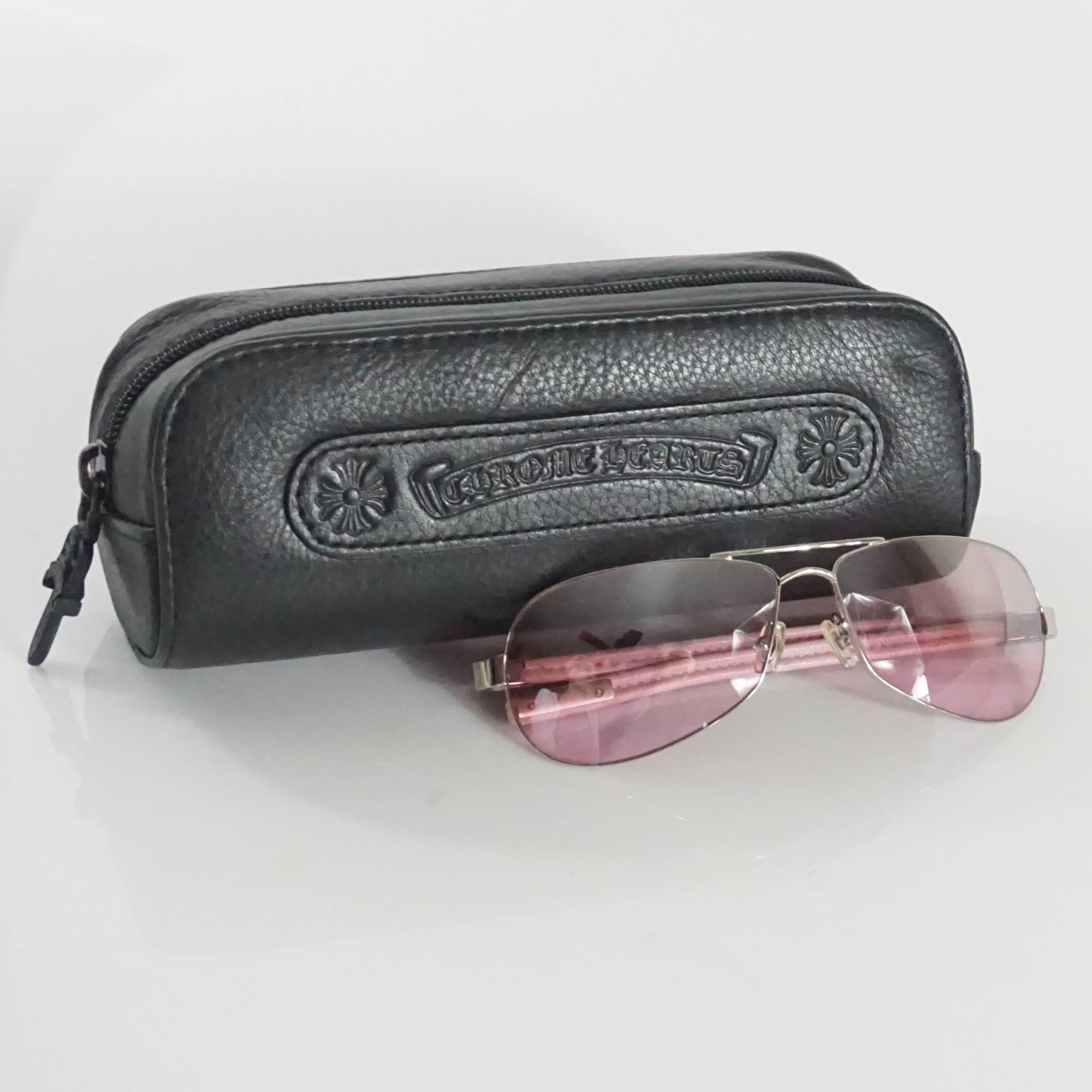 Beige Chrome Hearts Pink Sunglasses