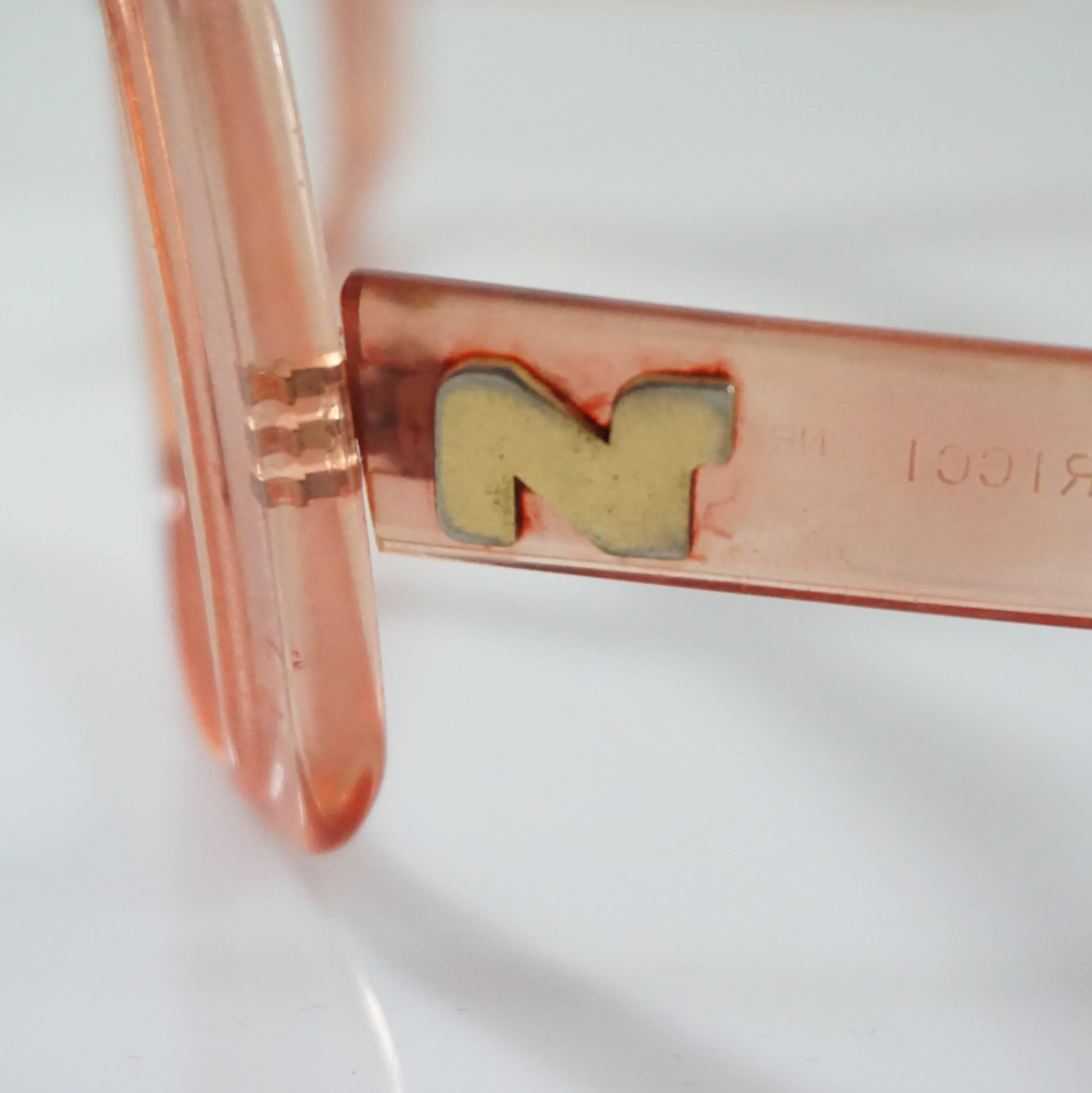 Nina Ricci Pink Lucite Square Frames - early 1970's  In Good Condition In West Palm Beach, FL