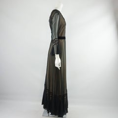 Jean Allen Schwarzes Kleid aus Seide und Spitze - S - ca. 1990er Jahre