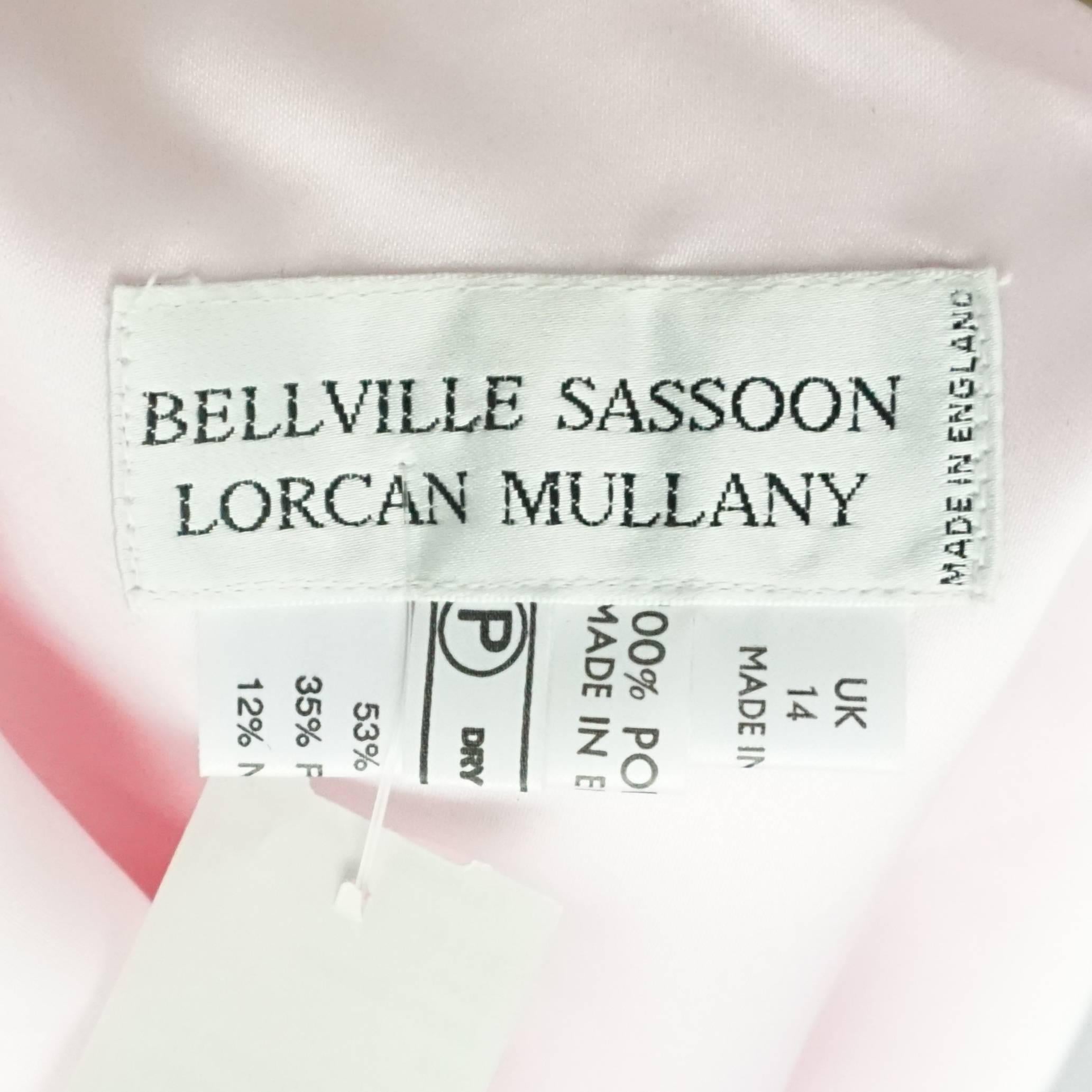 Bellville Sassoon Vestido sin mangas de seda rosa con cuentas florales - 10 en Bueno estado para la venta en West Palm Beach, FL