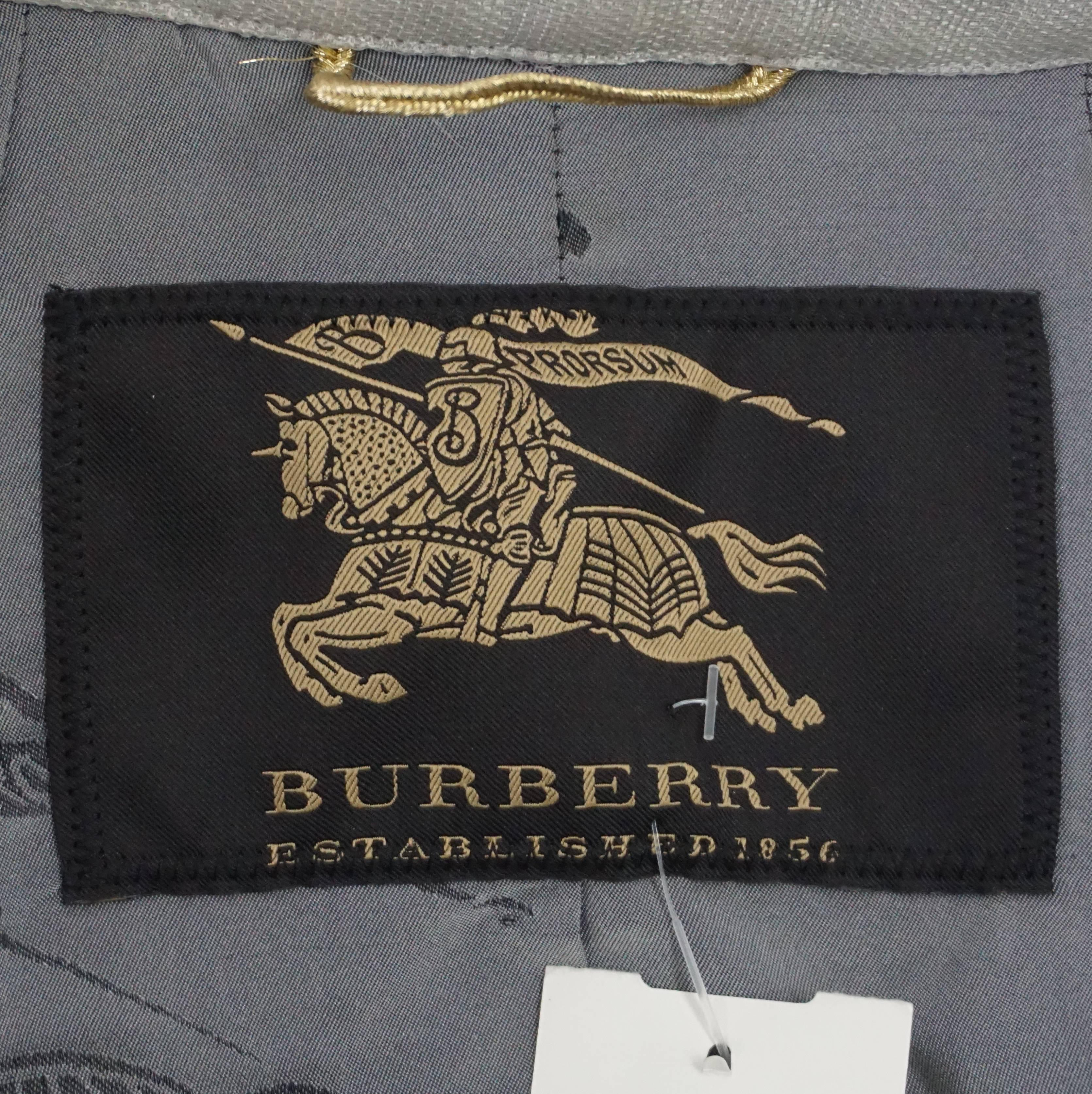 Burberry Gray Shutter Pleat Silk Jacket - 36 1