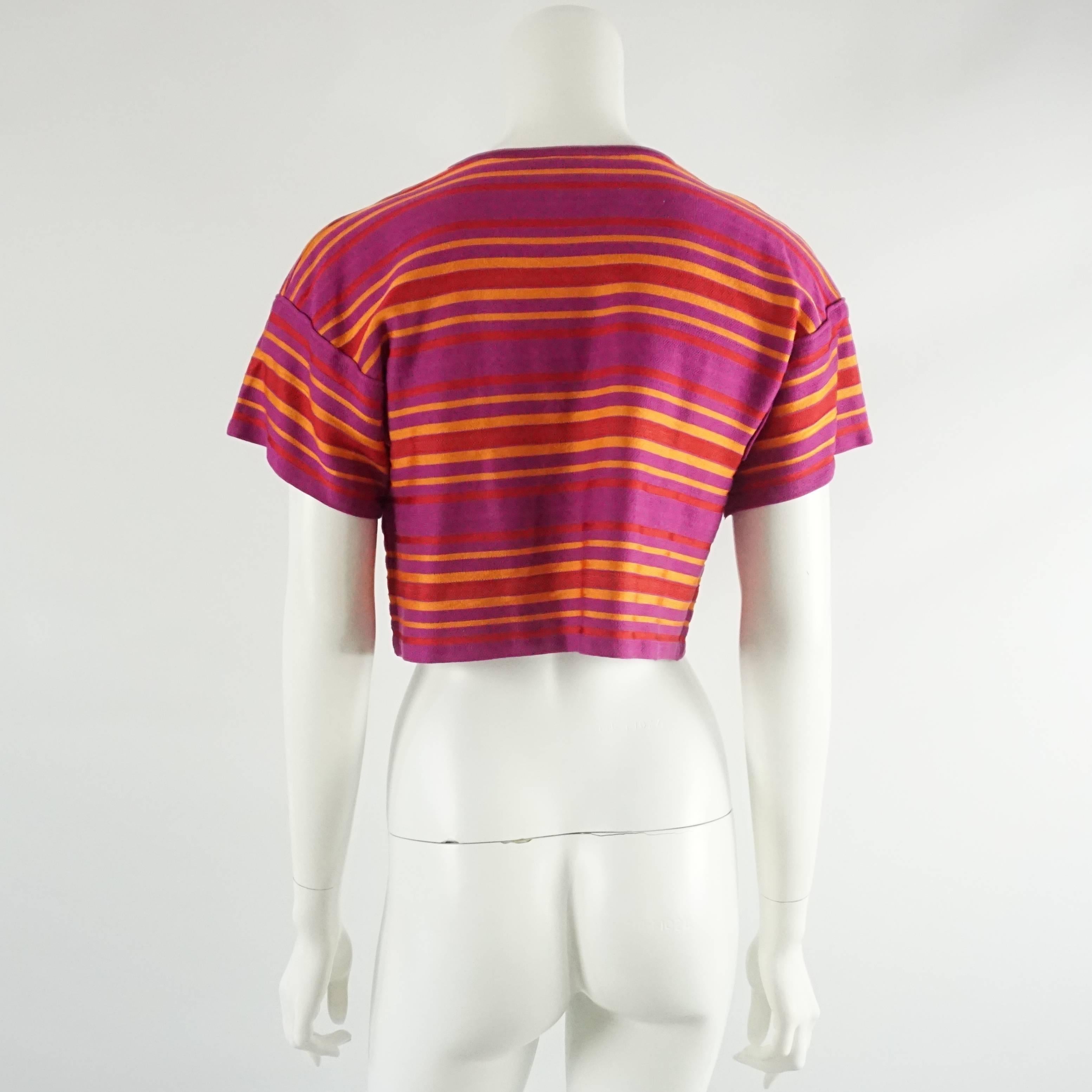 M Missoni Pink, Red and Orange Cotton Knit Bolero - 6 In Excellent Condition In West Palm Beach, FL