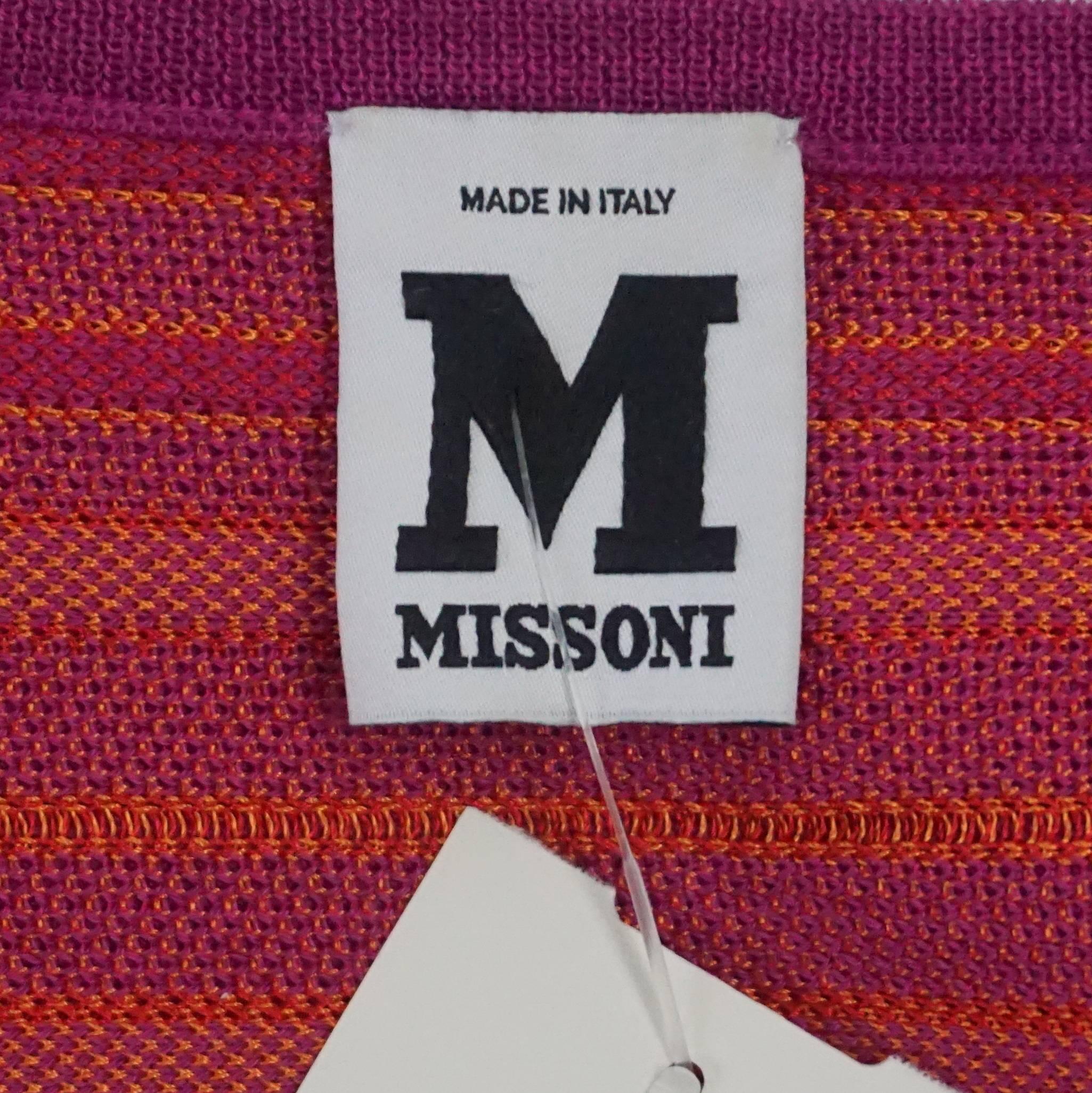 Women's or Men's M Missoni Pink, Red and Orange Cotton Knit Bolero - 6