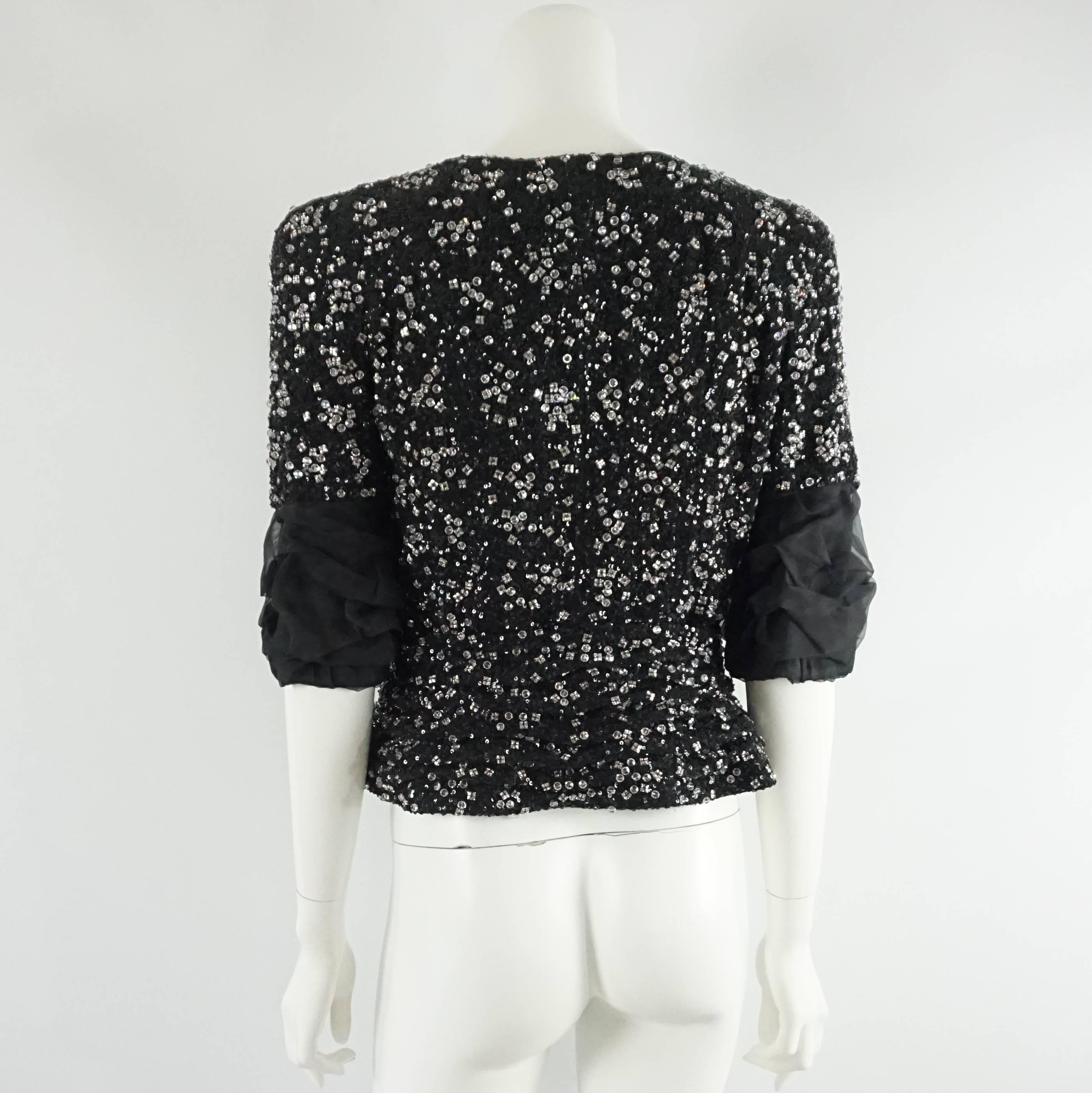 Giorgio Armani Black Beaded Sequin Jacket - 42 - retail $19, 995 In New Condition In West Palm Beach, FL