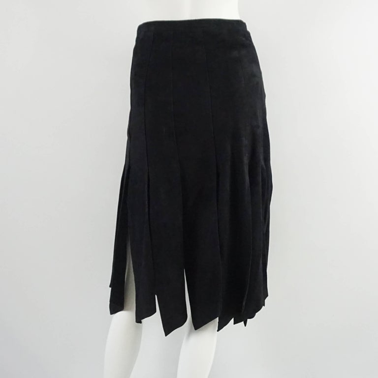 Vintage Black Suede Car Wash Pleat Skirt - M For Sale at 1stDibs | car ...