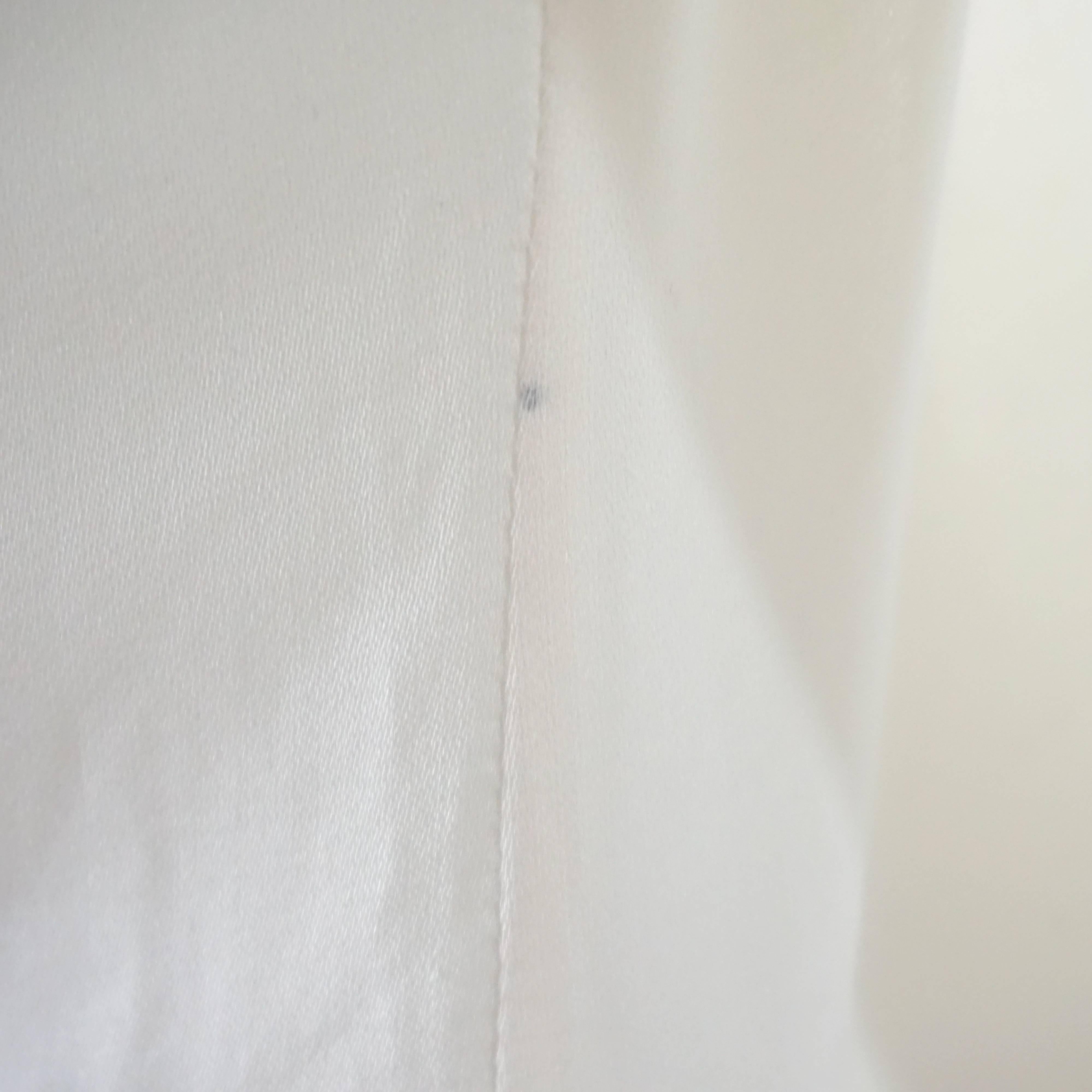 Valentino Ivory Silk Long Sleeve Top w/ Eyelet Detail-4 1